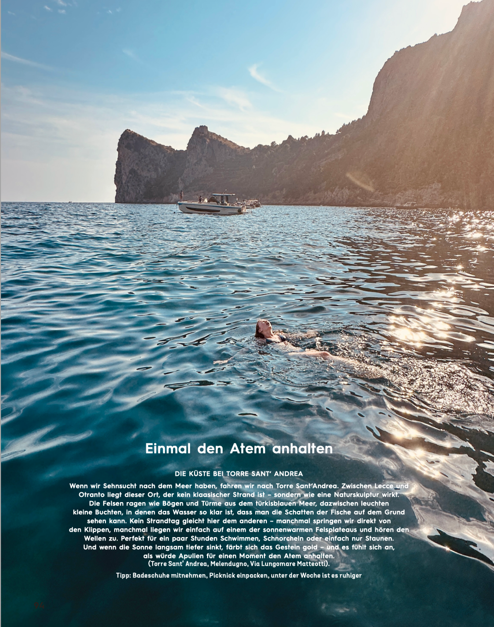 Studio Riviera’s Travel Note Puglia has been featured in BRIGITTE