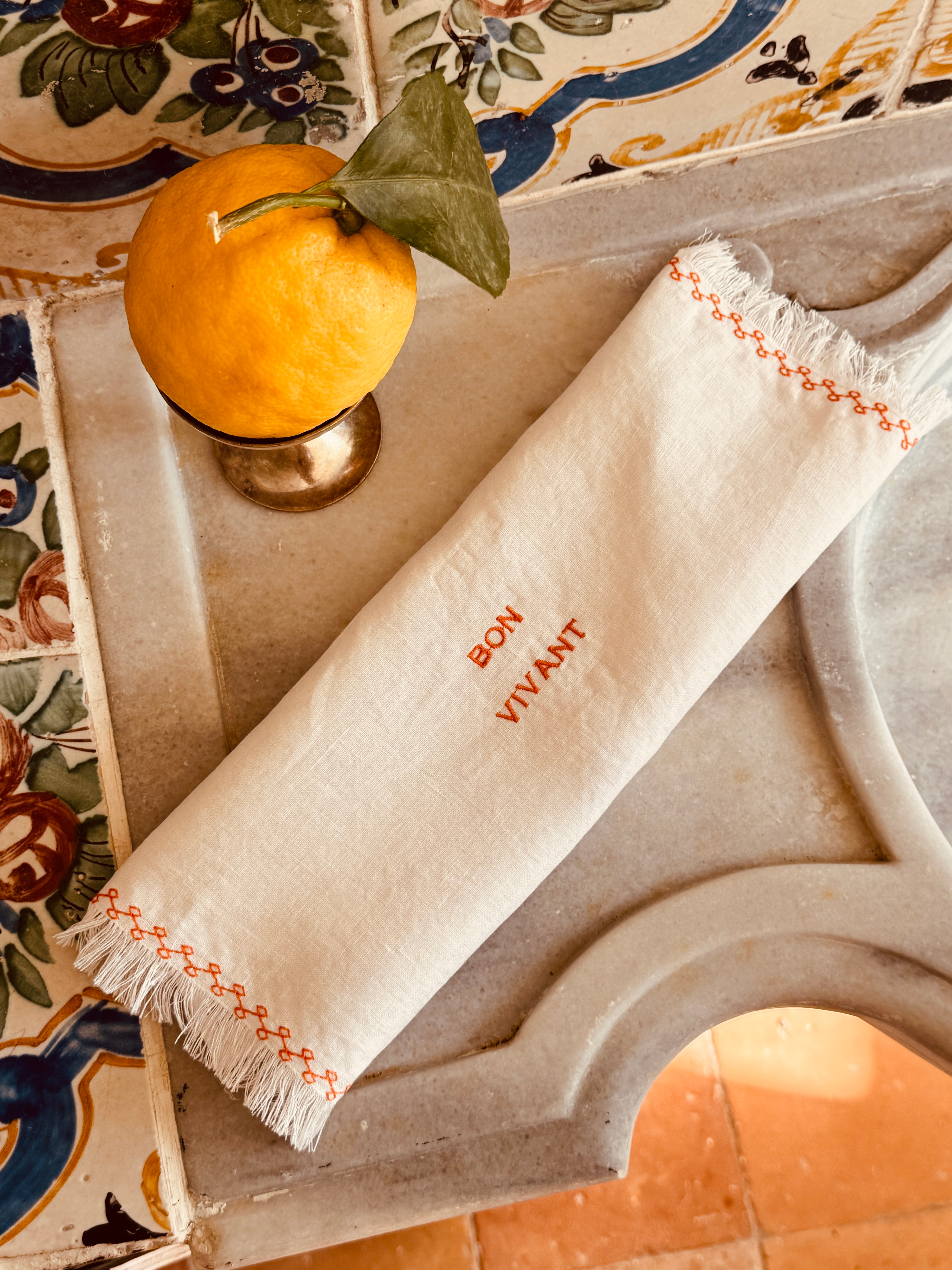 "Statement" Light Linen Napkin - Set of 6