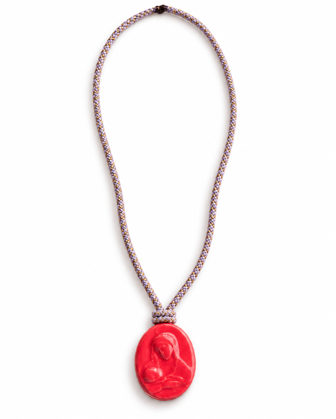 Mrs. Riviera's handmade & unique Ceramic Talisman Necklace "Rosso"