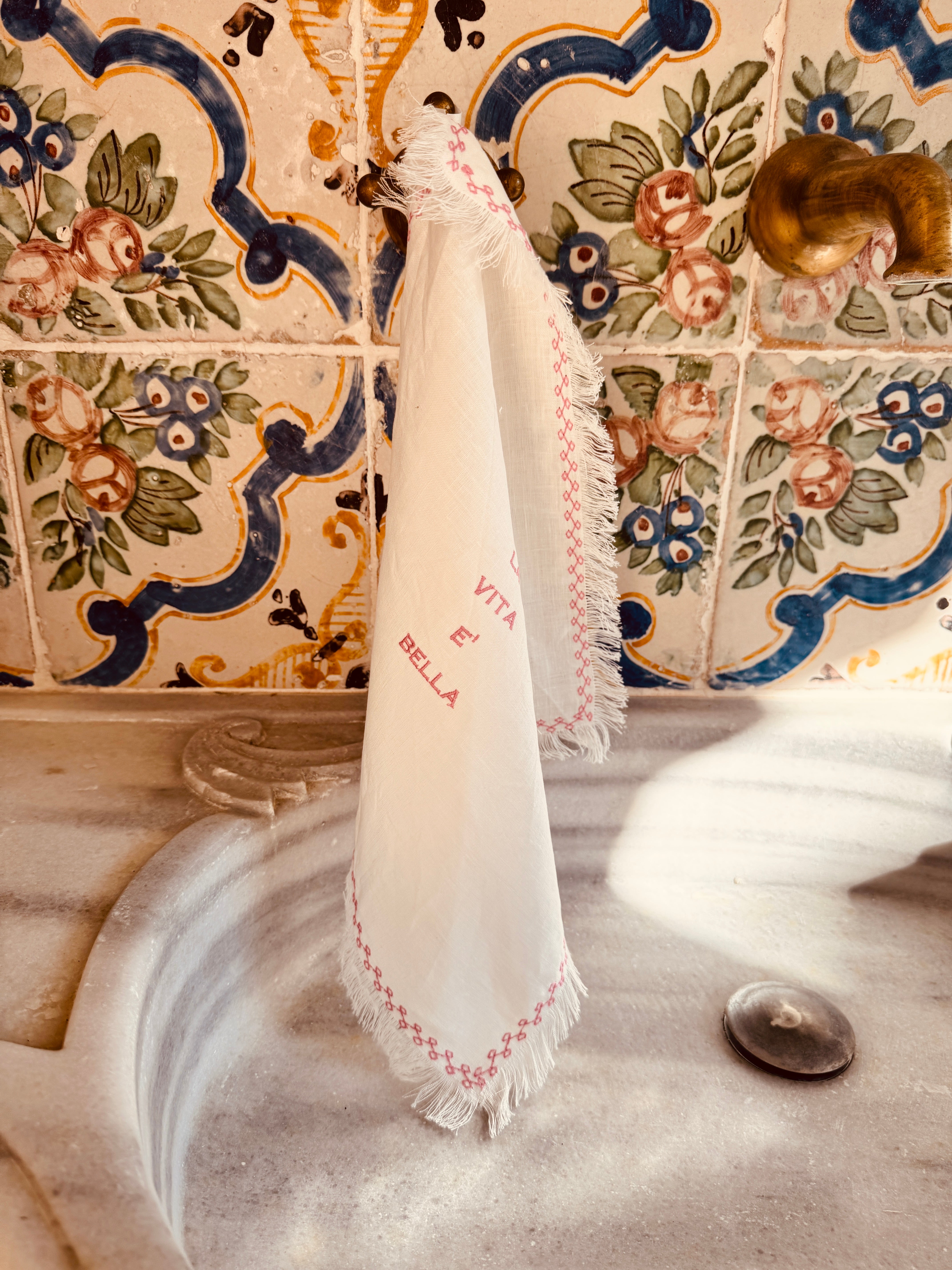 Light Linen Napkin "La Vita e Bella" Sale