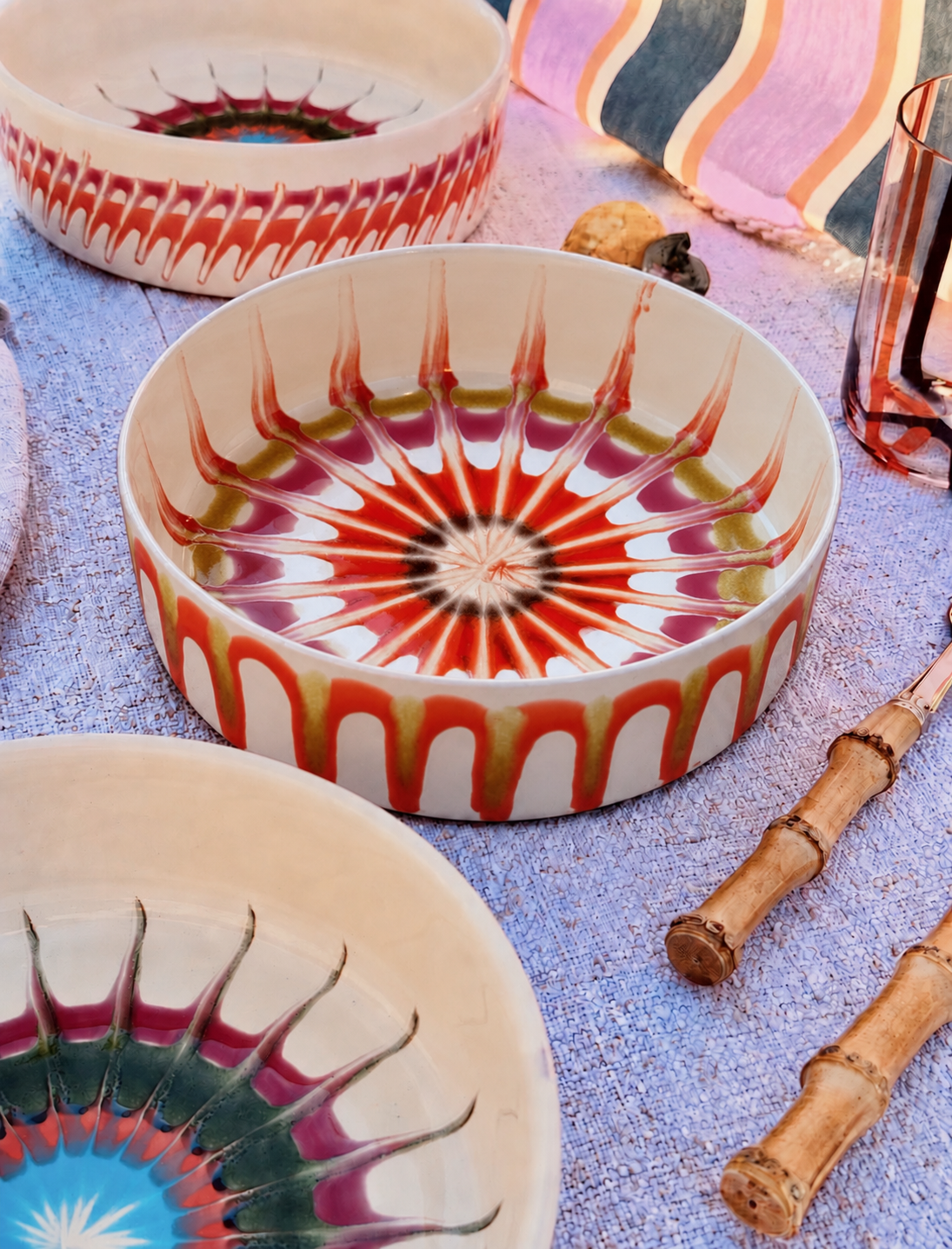 Handmade Bowl from South Italy "Lido Riviera" 19cm