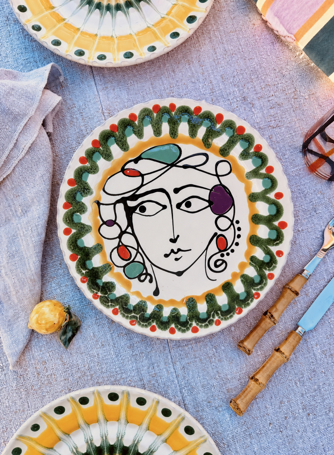 Handmade & Vintage Italian Dinner Plate 27 cm | Large Ceramic Plate "One of a kind"
