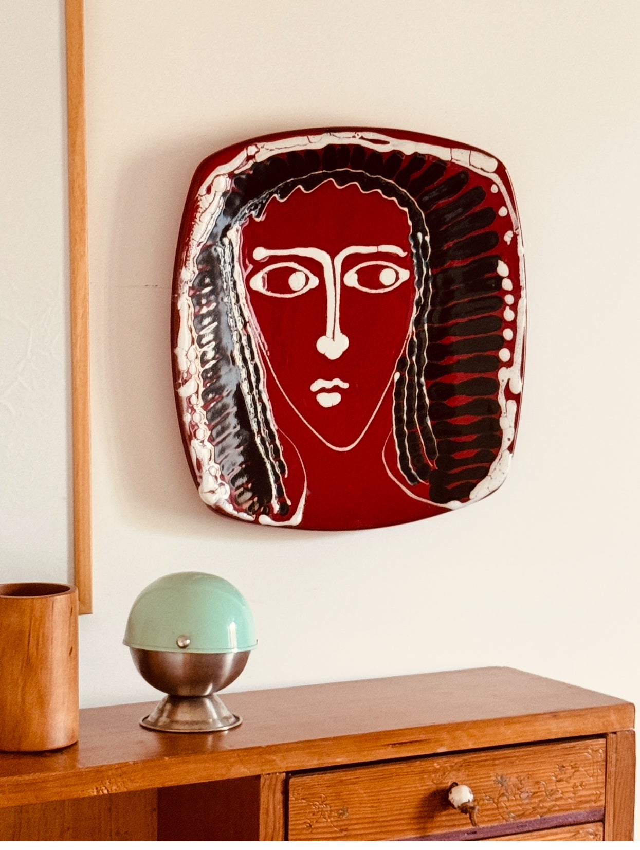 Psychodelic Viso Keramik Kunstwerk zum Aufhängen - EINZELSTÜCK 33cm x 33cm