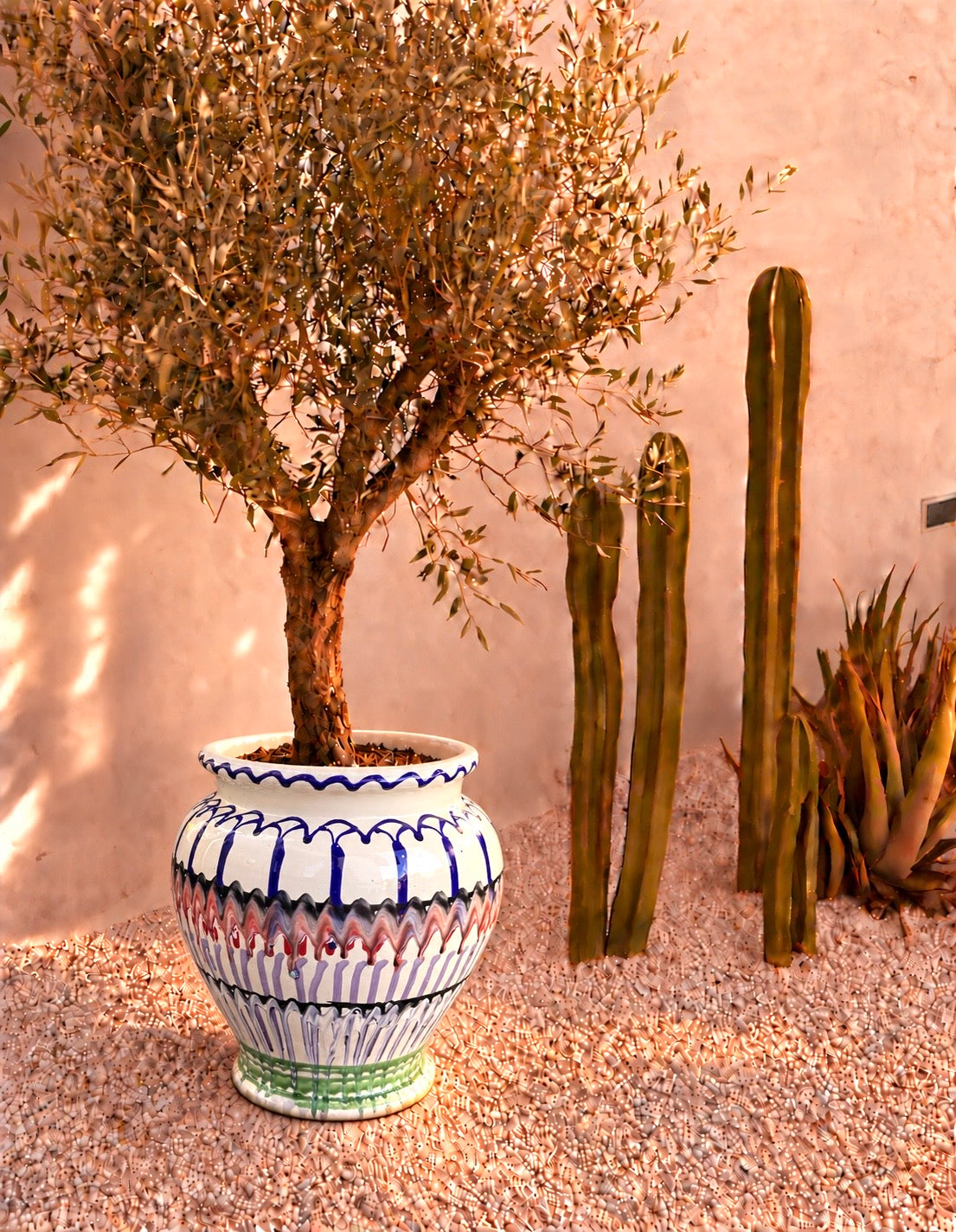 Keramik Pflanztopf handgefertigt | 38 cm Riviera Statement Piece