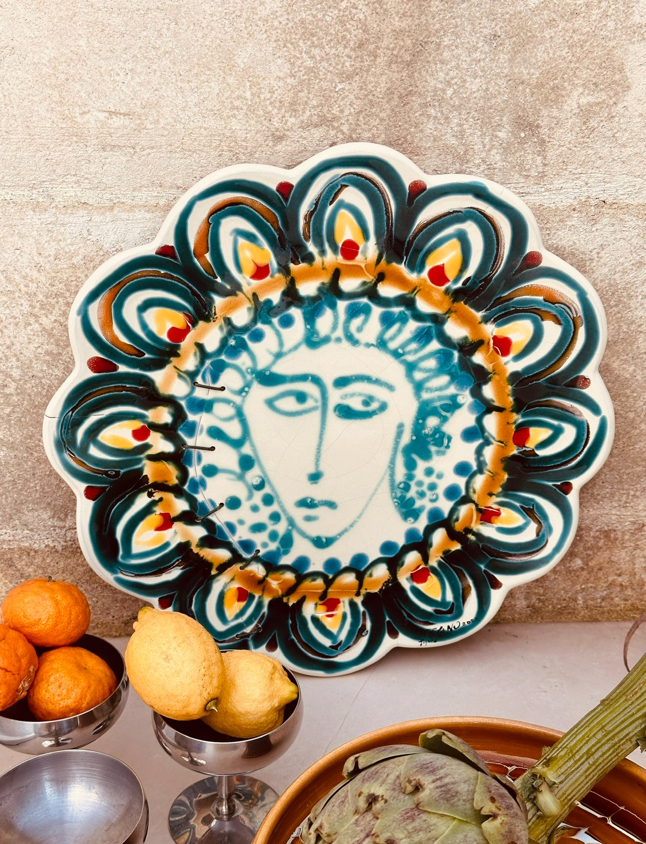 Psychodelic Viso Servierteller "Casina Trovanza" - A true ceramic artwork to hang on the wall.