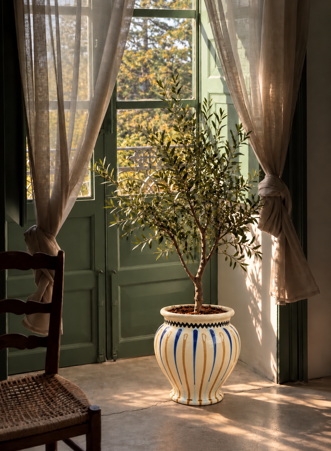 Keramik Pflanztopf handgefertigt | 38 cm Riviera Statement Piece