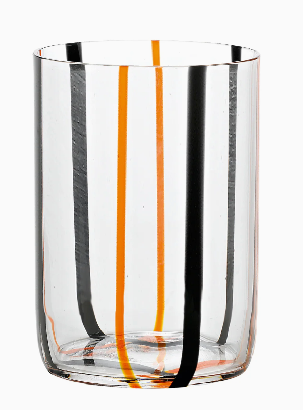 Murano Glas "Venezia Spirale AranciaNero"