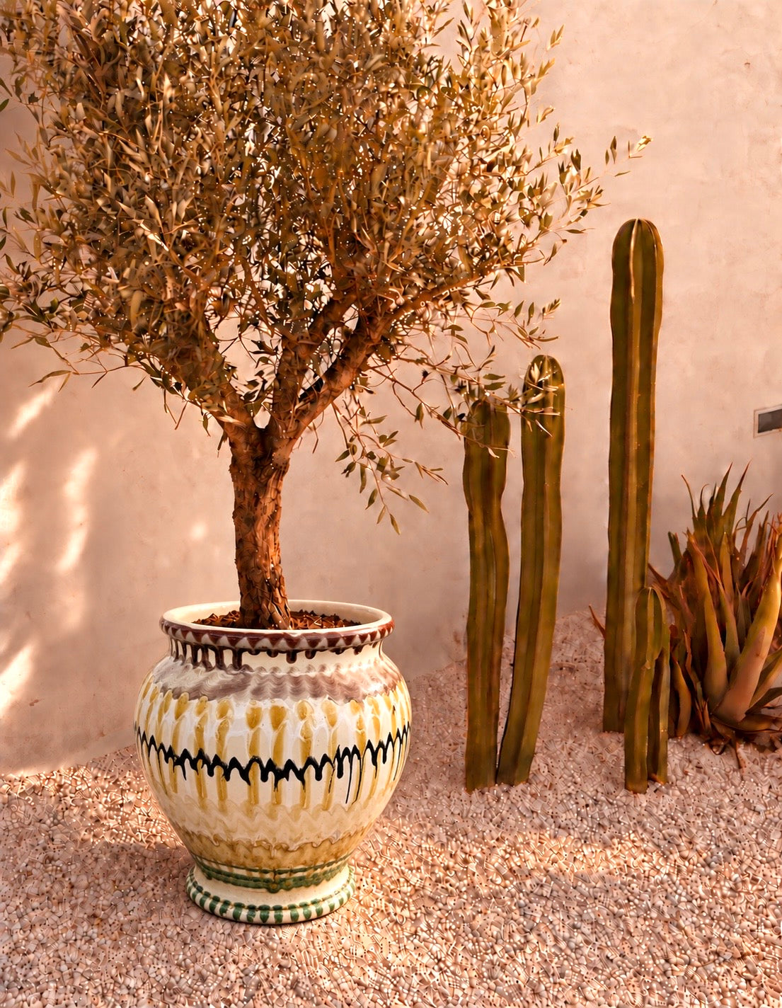 Keramik Pflanztopf handgefertigt | 38 cm Riviera Statement Piece