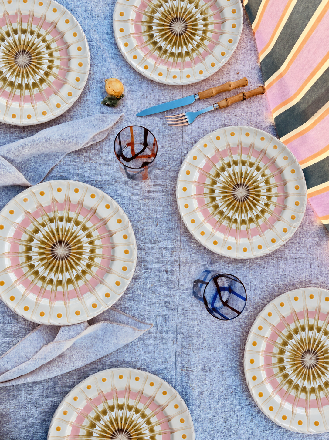 Dinner Plate – 6er Set handbemalte Keramikteller 27 cm