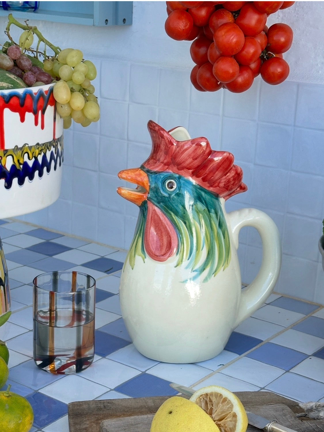 Hand-Painted Ceramic Jug “Il Gallo” – 1.5 L