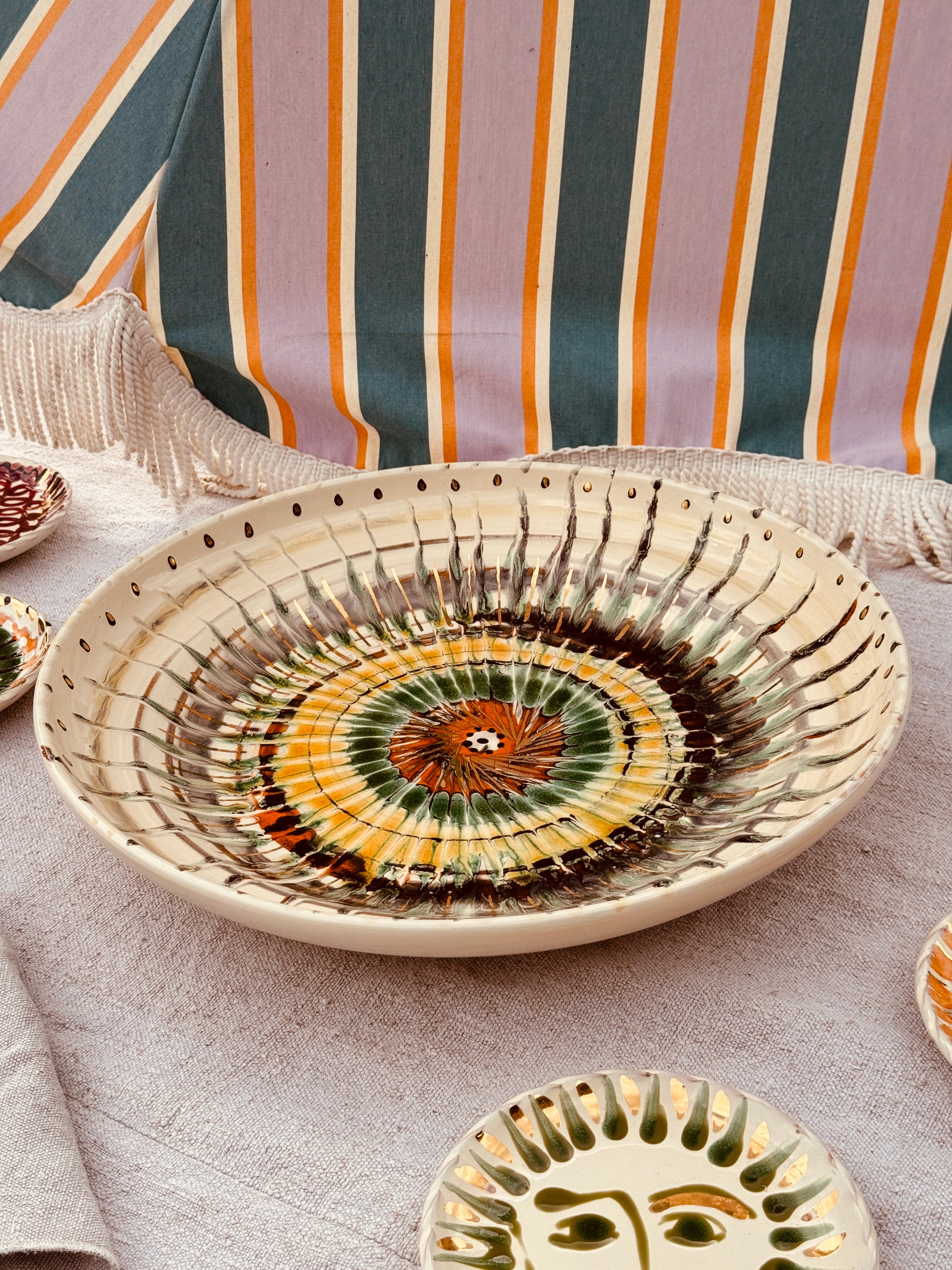 GOLD große Psychodelic Schale - 42cm "Christmas Limited Gold Edition"