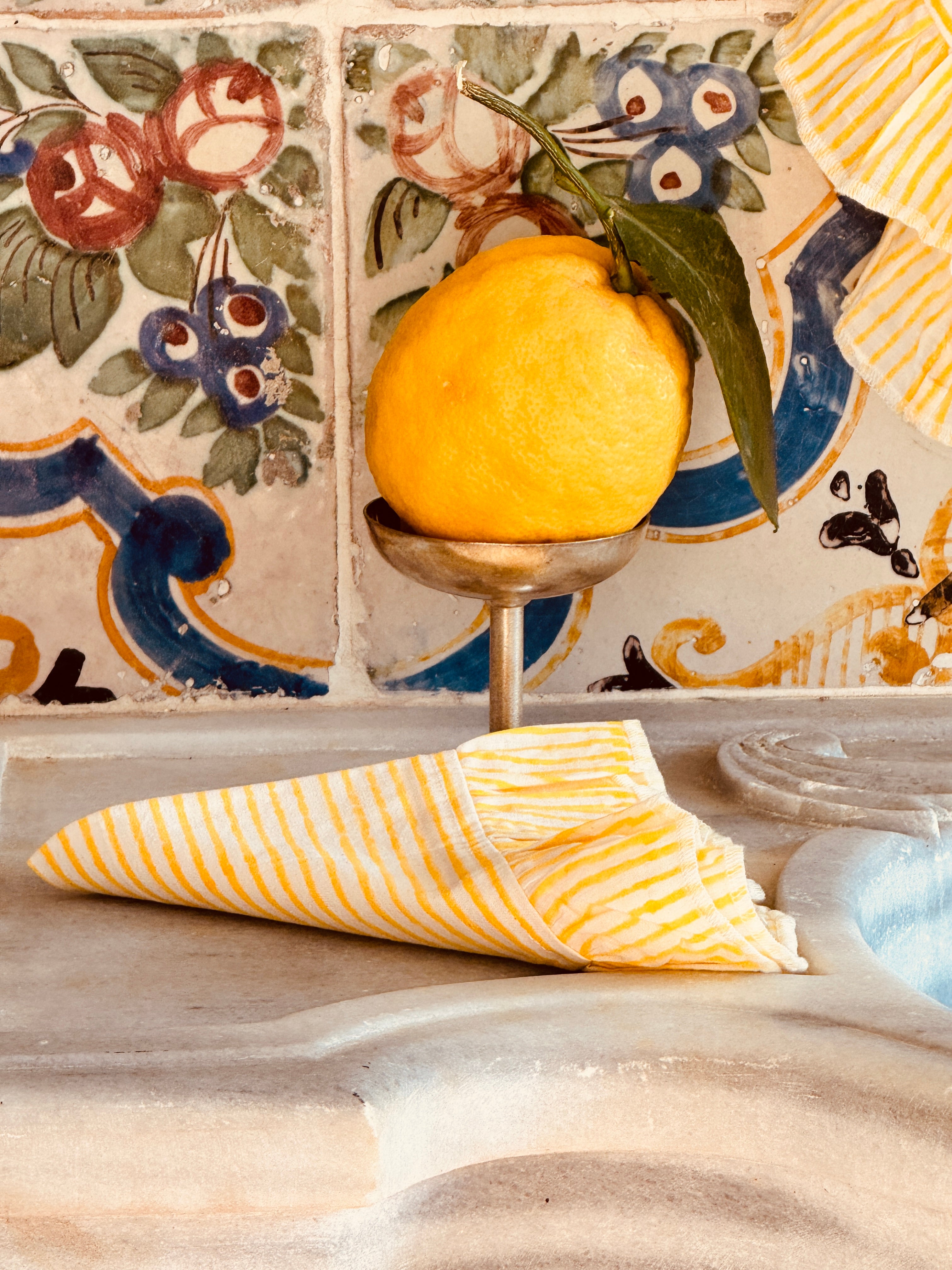 Baumwollservietten "Limone Stripes"