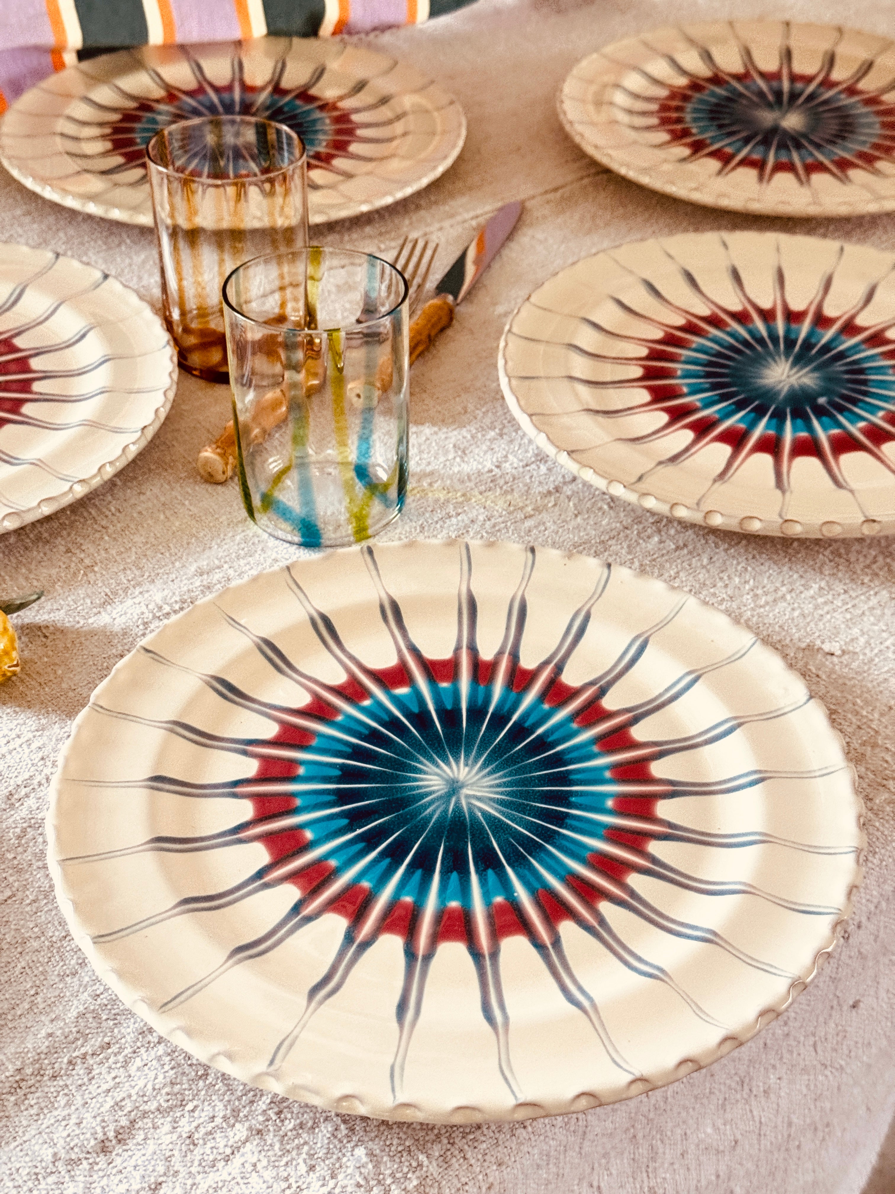 Handgefertigte Dinner Teller 27 cm | 6er Set