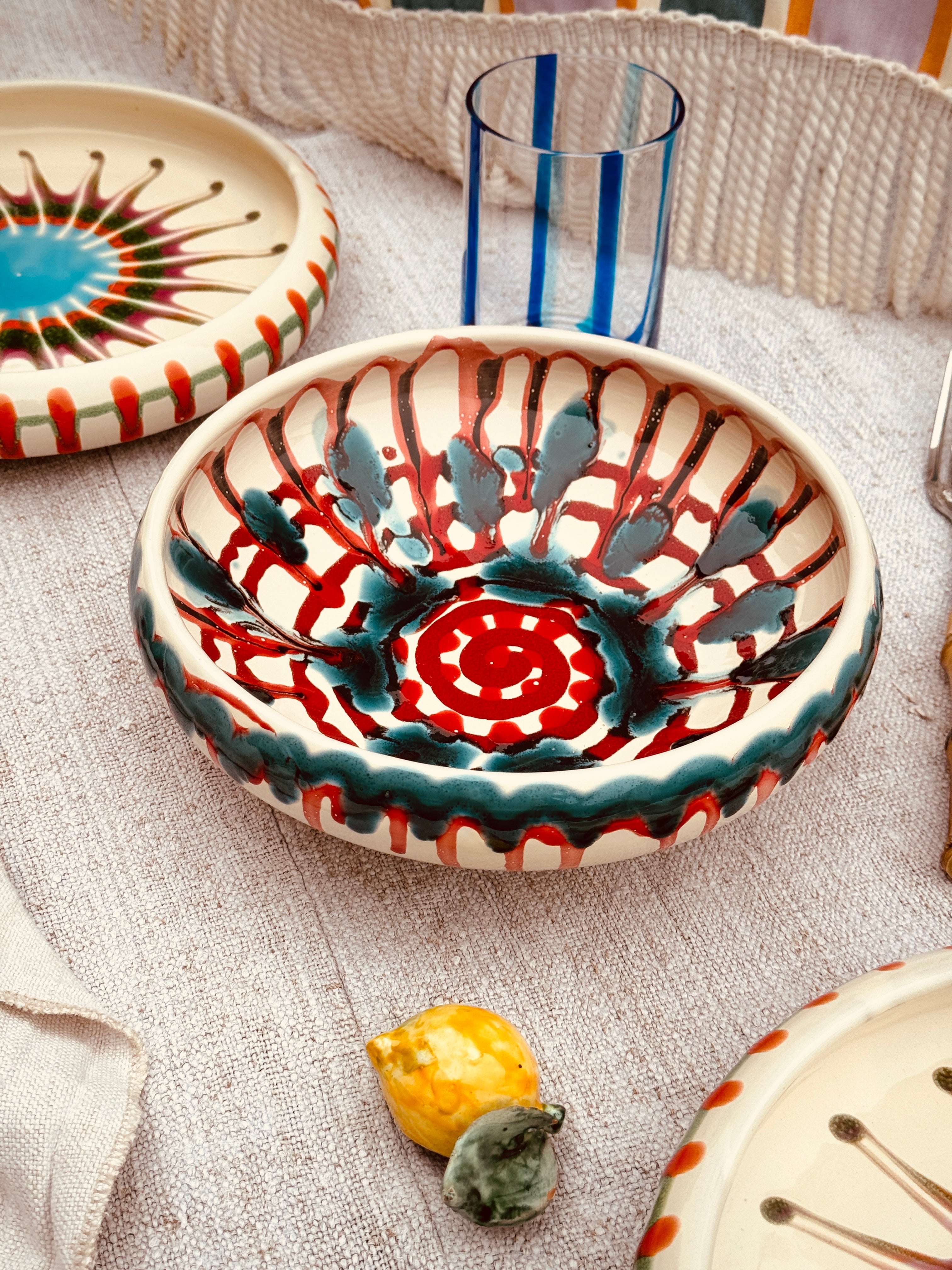 Psychodelic Schale – 21 cm „Bordo Tornito“ – Einzelstück