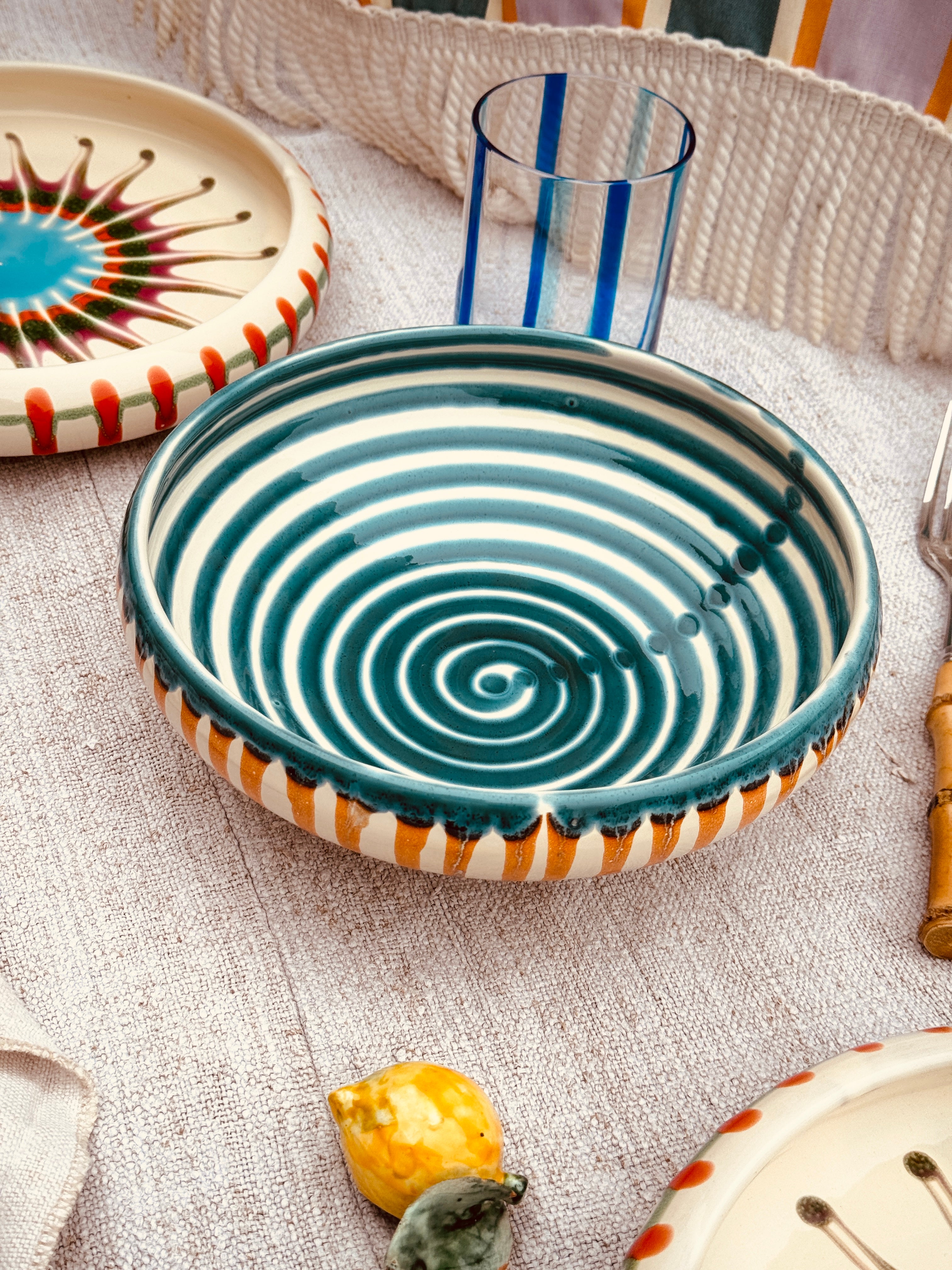 Psychodelic Schale – 21 cm „Bordo Tornito“ – Einzelstück