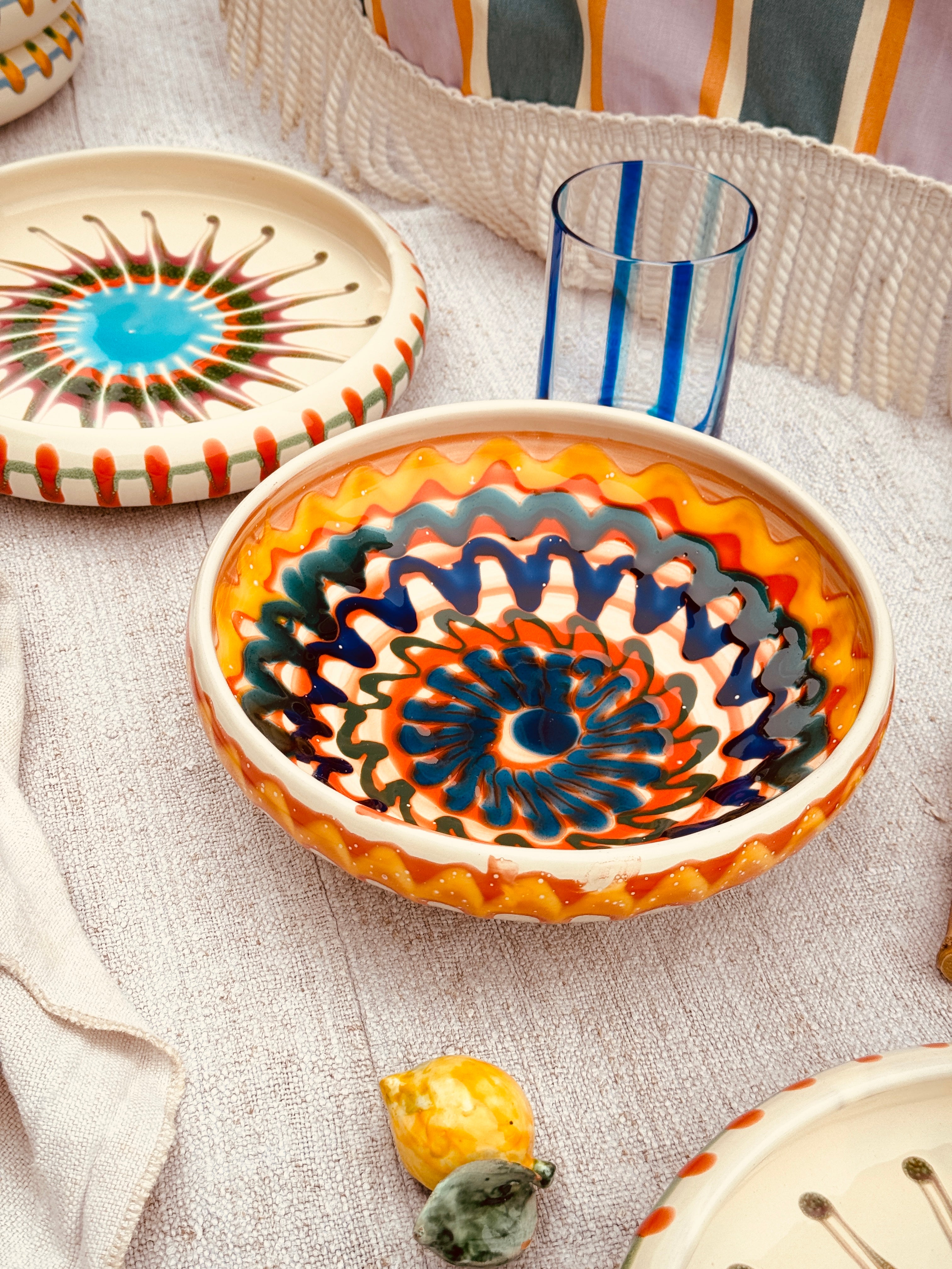 Psychodelic Schale – 21 cm „Bordo Tornito“ – Einzelstück