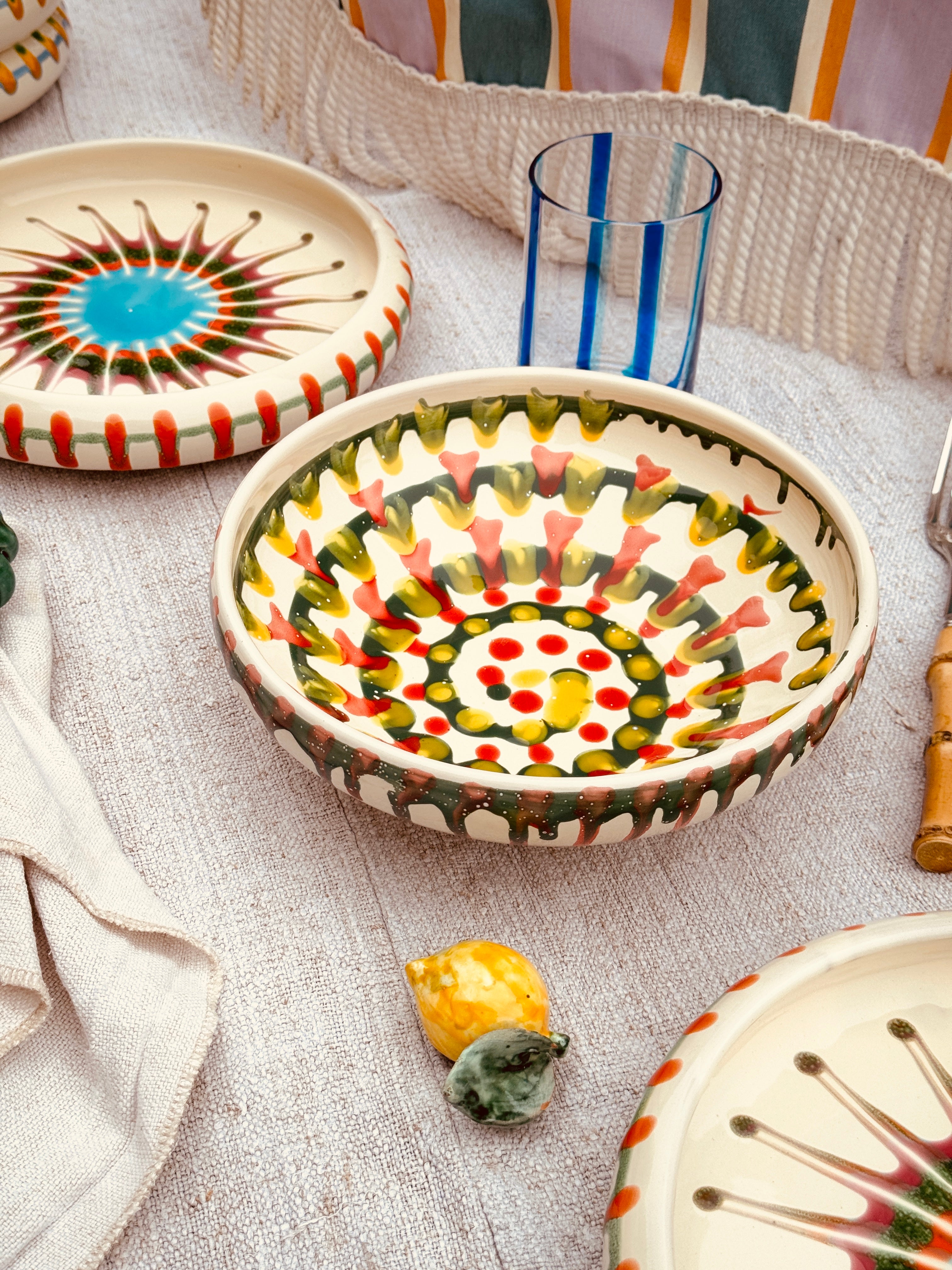 Psychodelic Schale – 21 cm „Bordo Tornito“ – Einzelstück