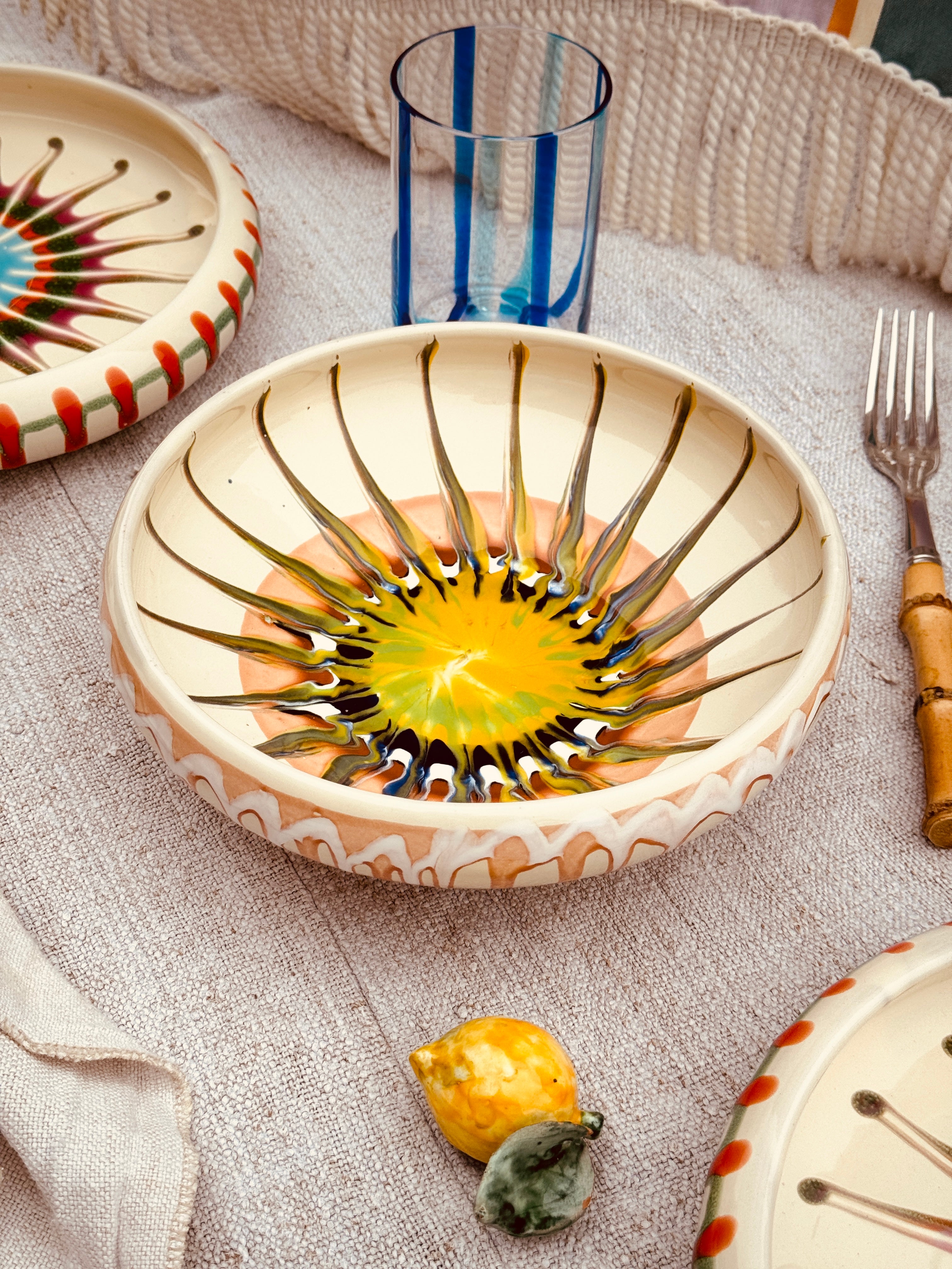 Psychodelic Schale – 21 cm „Bordo Tornito“ – Einzelstück