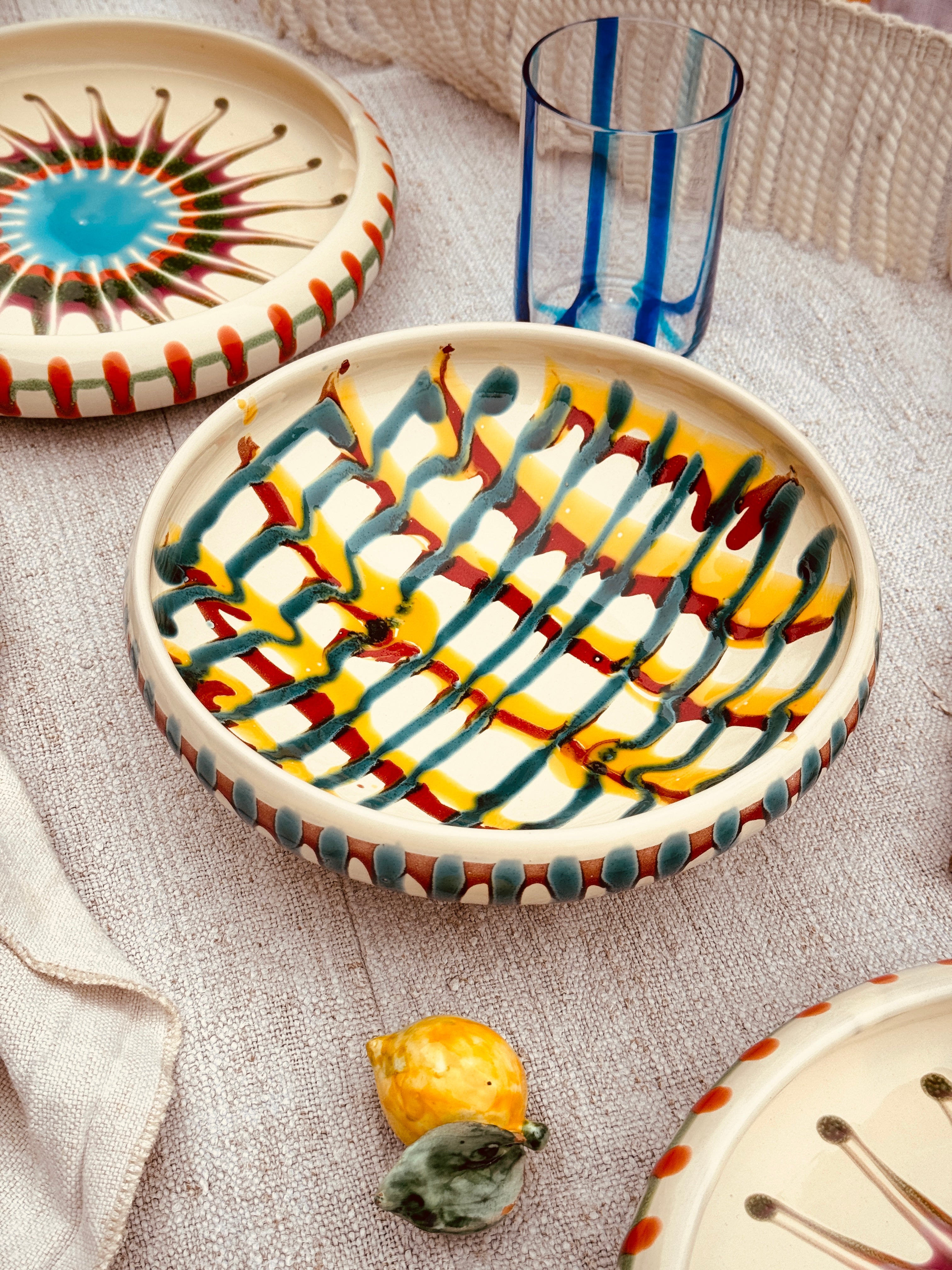 Psychodelic Schale – 21 cm „Bordo Tornito“ – Einzelstück