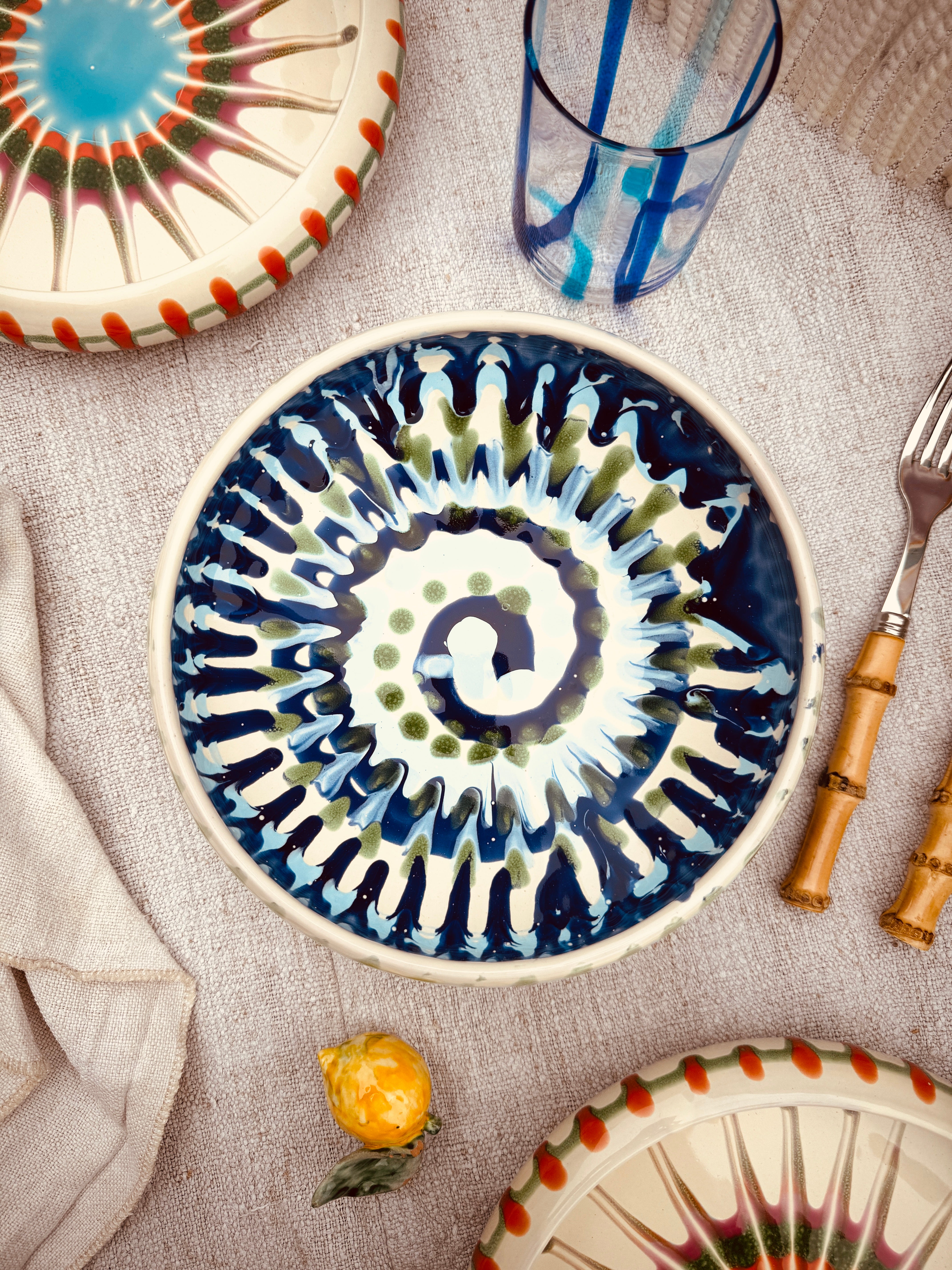 Psychodelic Schale – 21 cm „Bordo Tornito“ – Einzelstück