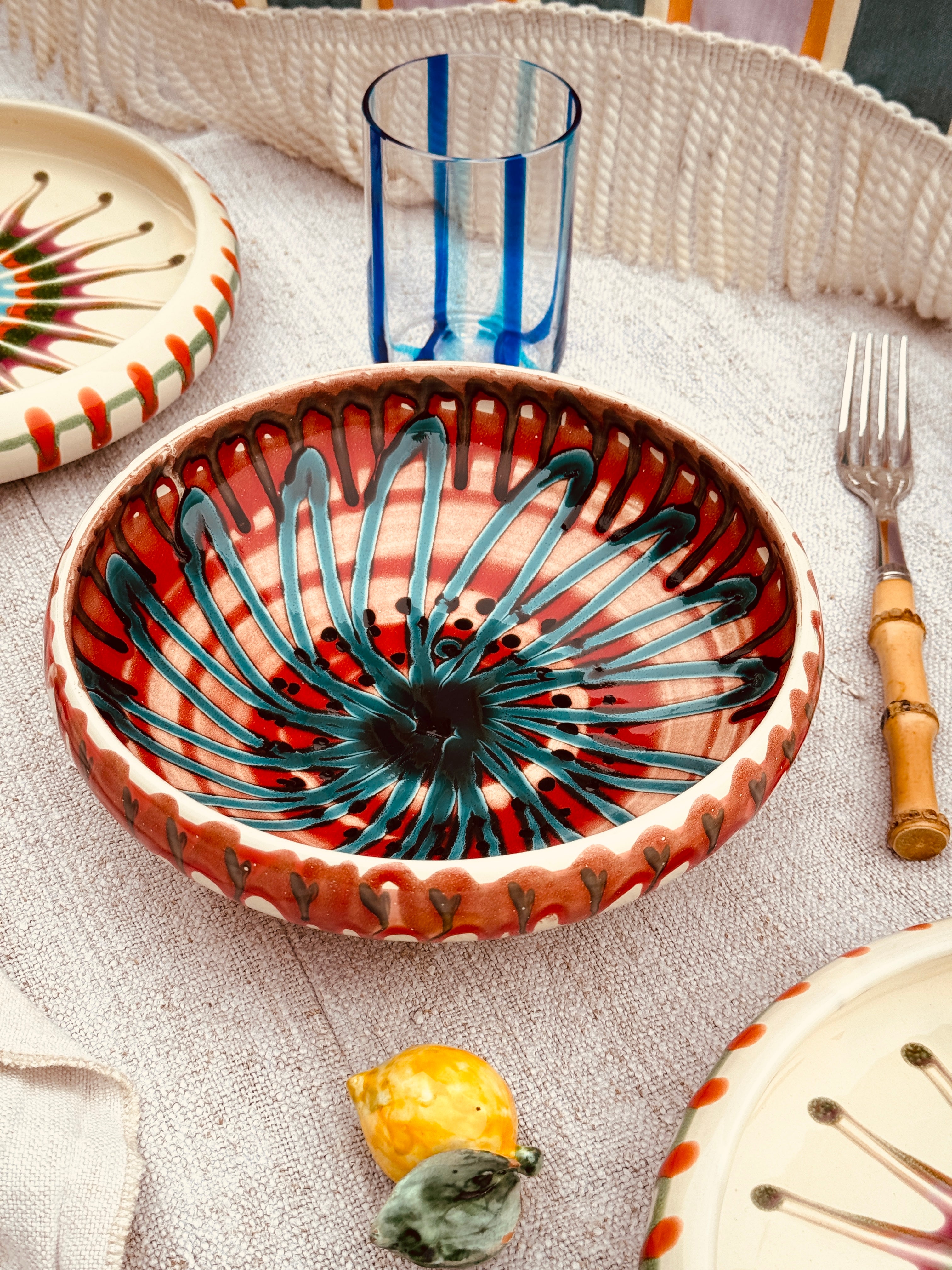 Psychodelic Schale – 21 cm „Bordo Tornito“ – Einzelstück