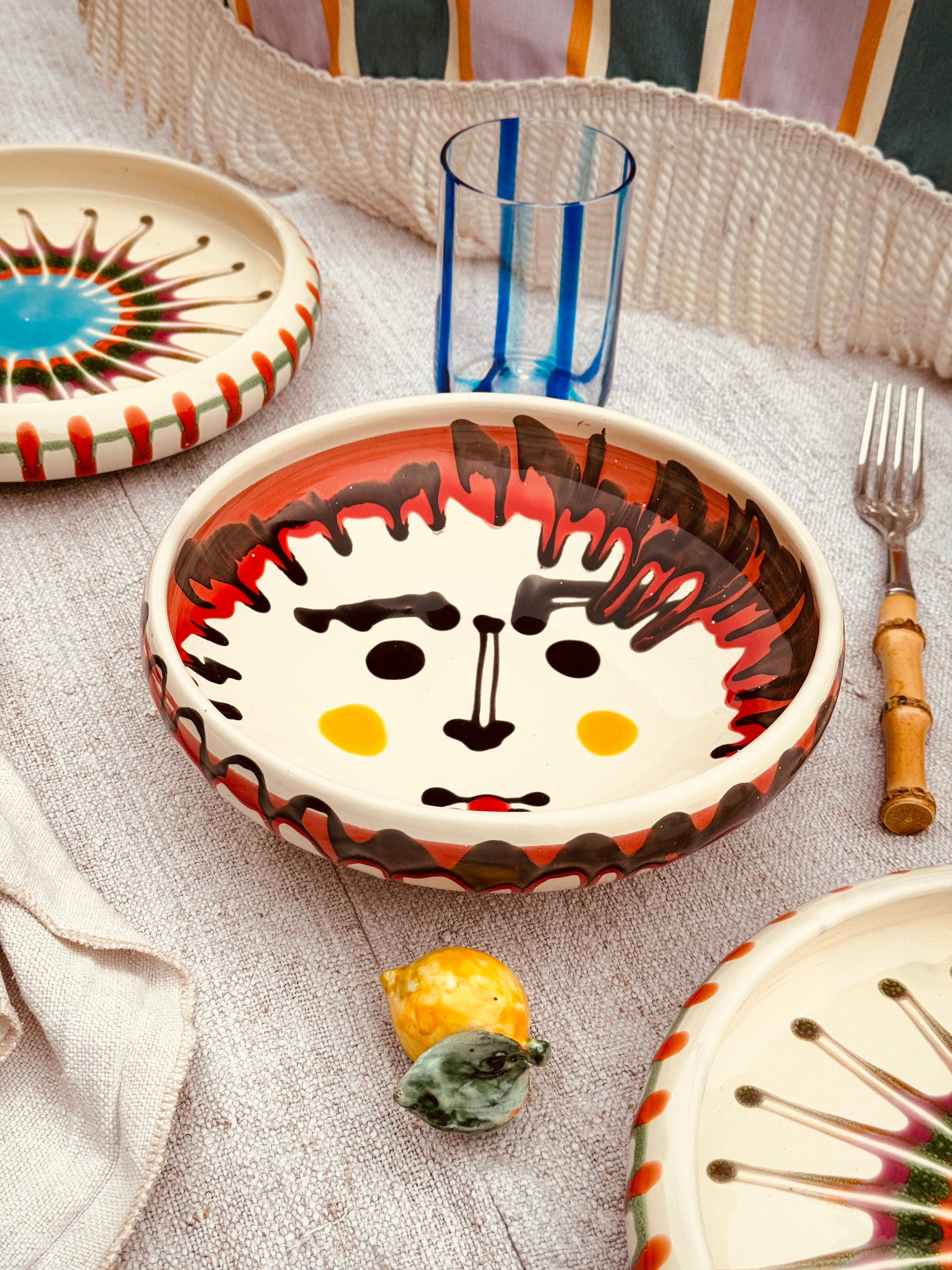 Psychodelic & Viso Bowl - 21cm "Bordo Tornito - in Love with Puglia"
