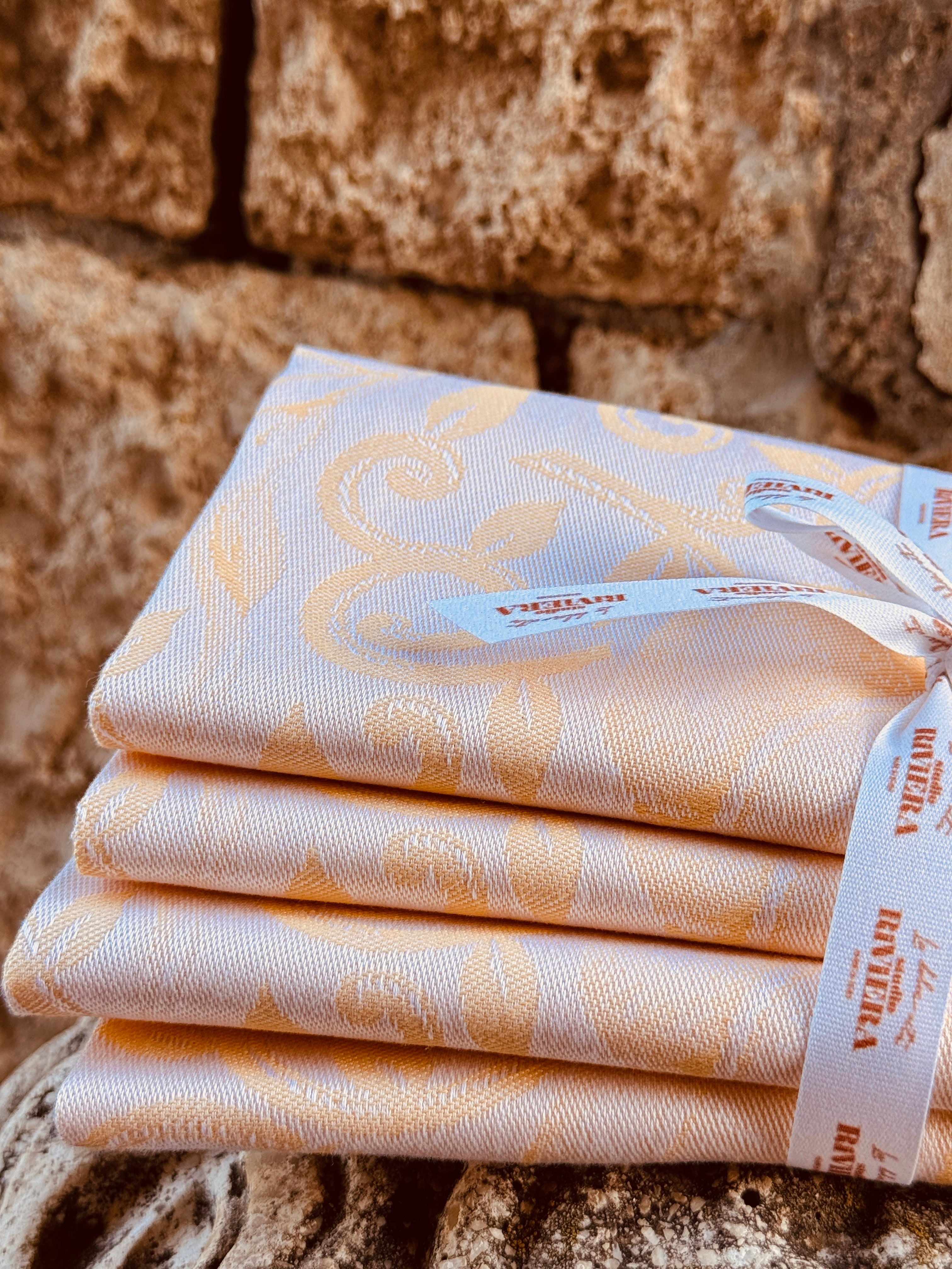 Luxury Cotton Servietten 4er Set | "Limoni della Costiera" 50 x 50