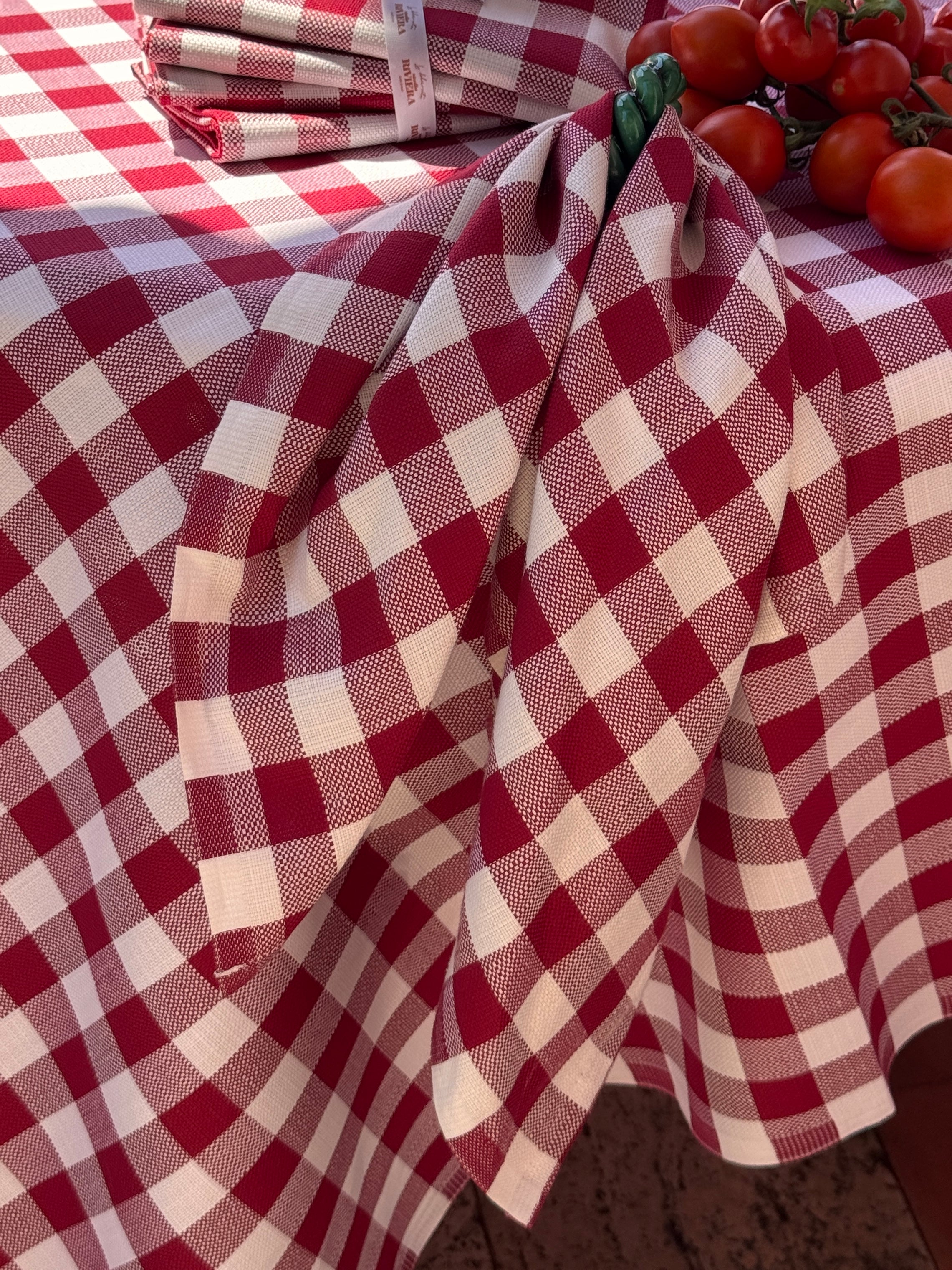Luxury Italienische Serviette 4er Set | "Trattoria Rosso Amalfi" 50 x 50