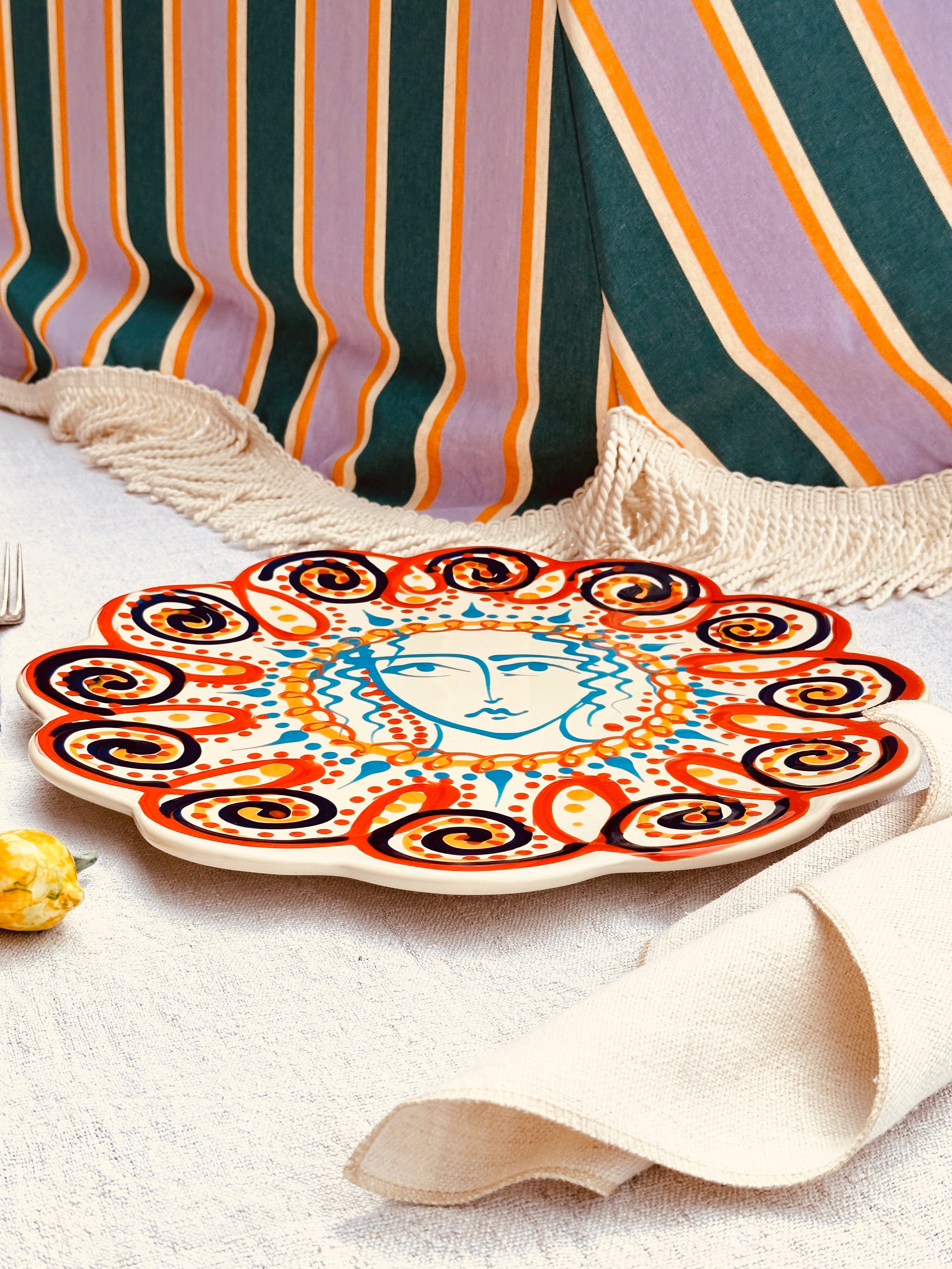 Psychodelic Viso Serving Plate "Casina Trovanza Sole"
