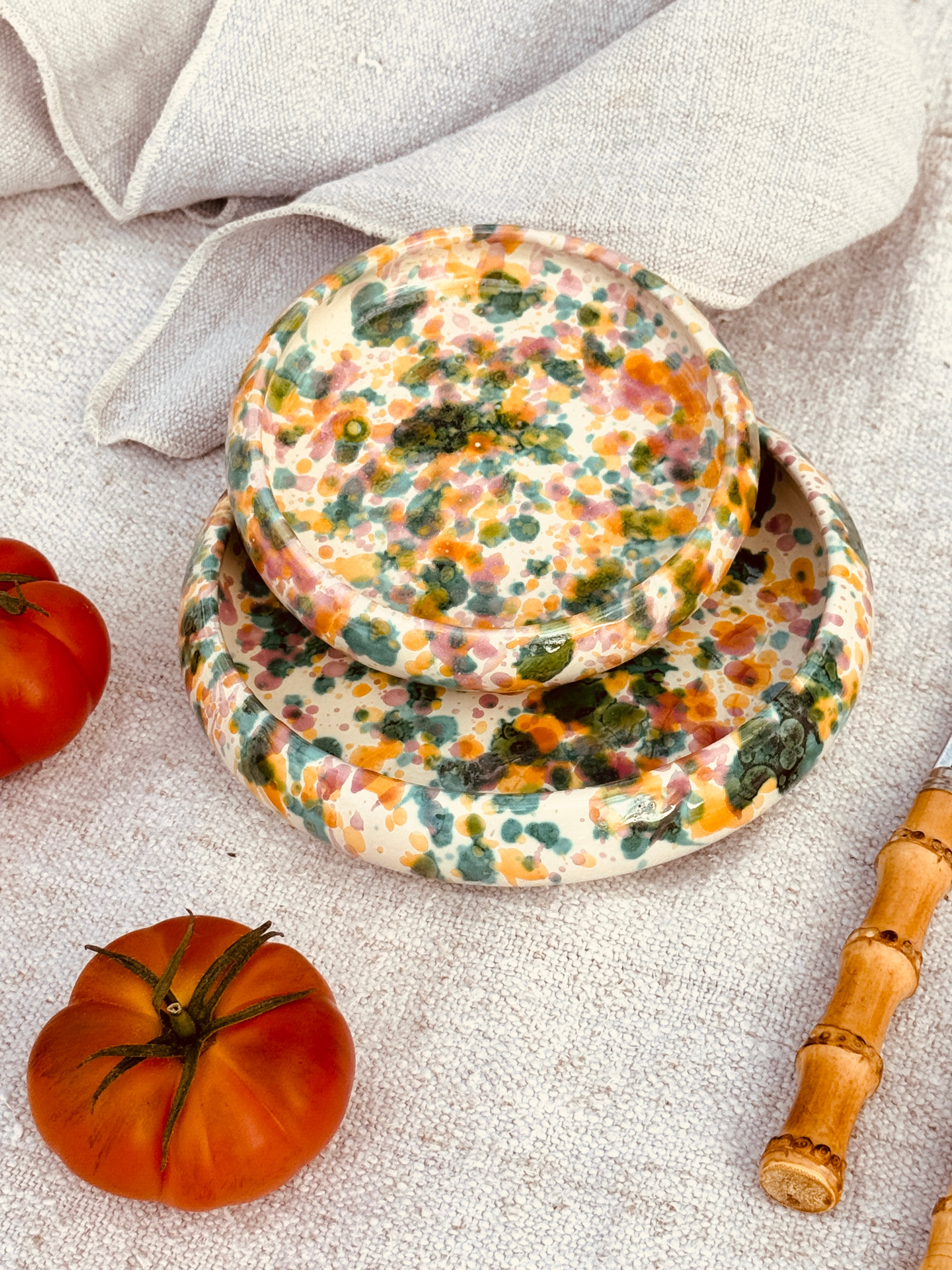 small & medium Frisbee Schizzato „Colori Fantasia" 2er Set