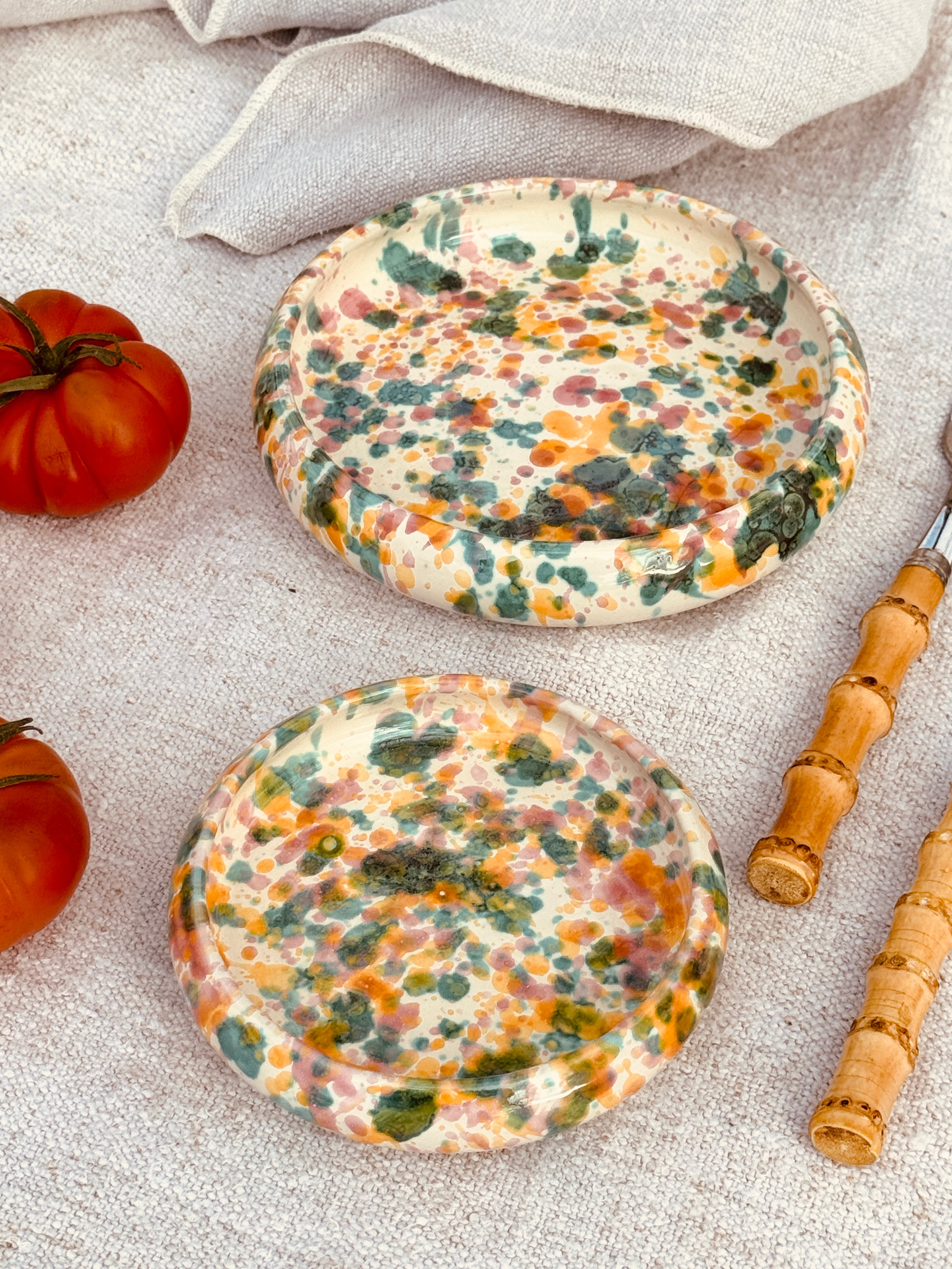 small & medium Frisbee Schizzato „Colori Fantasia" 2er Set