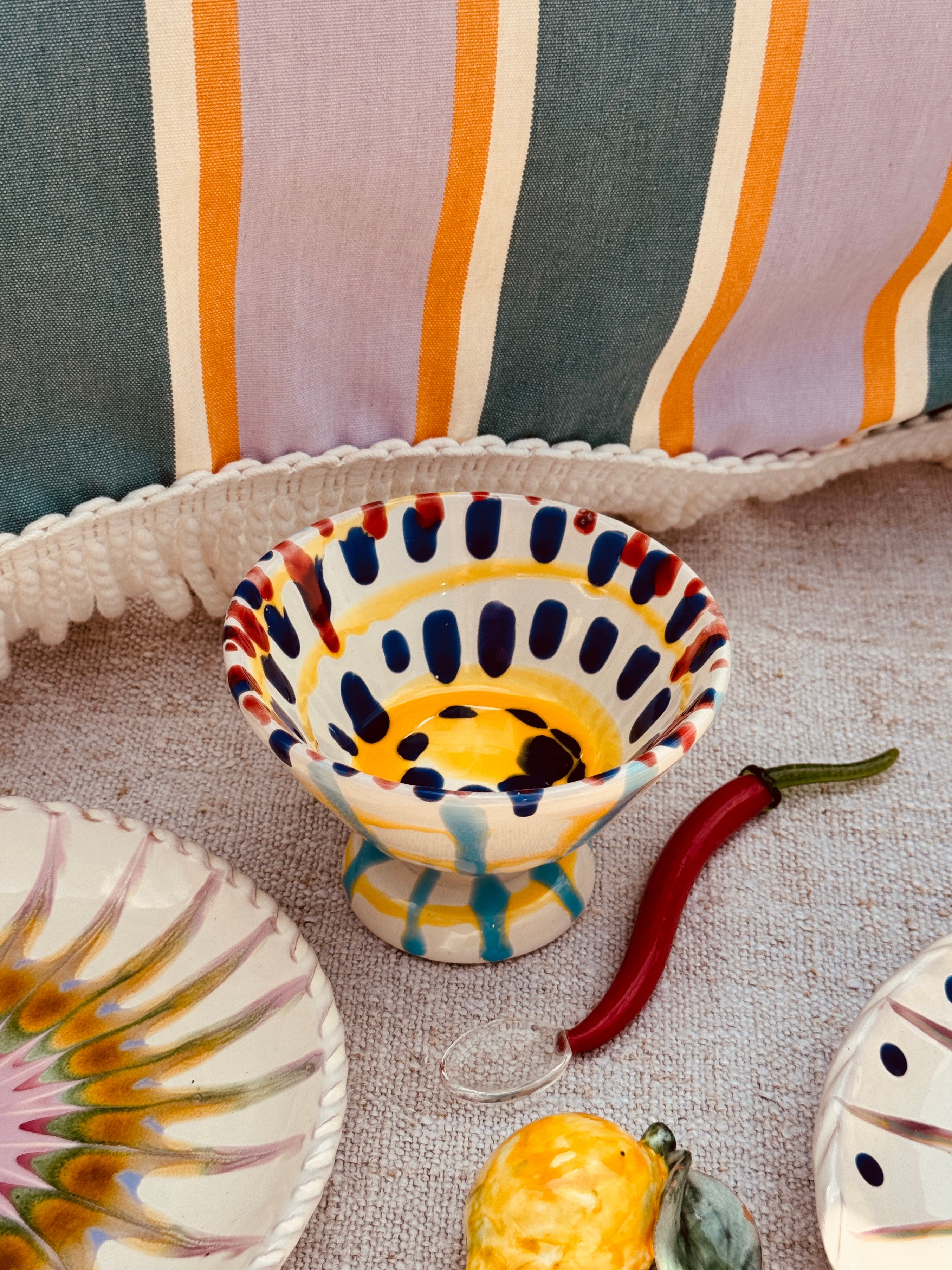 "Unique" Psychodelic Dessert High Bowl - One of a Kind