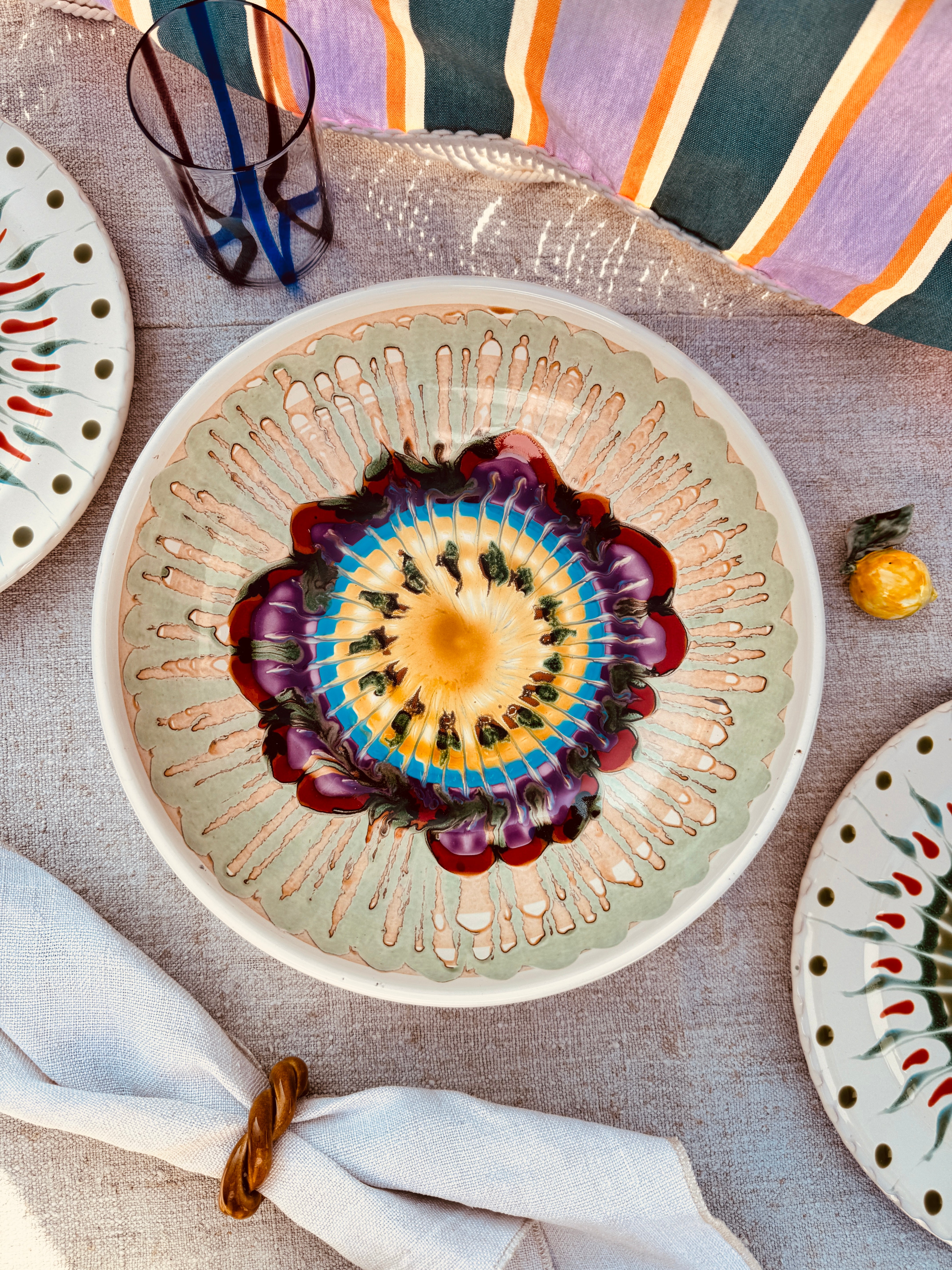 "Unique Art Piece" Psychodelic Salad Bowl - 30cm
