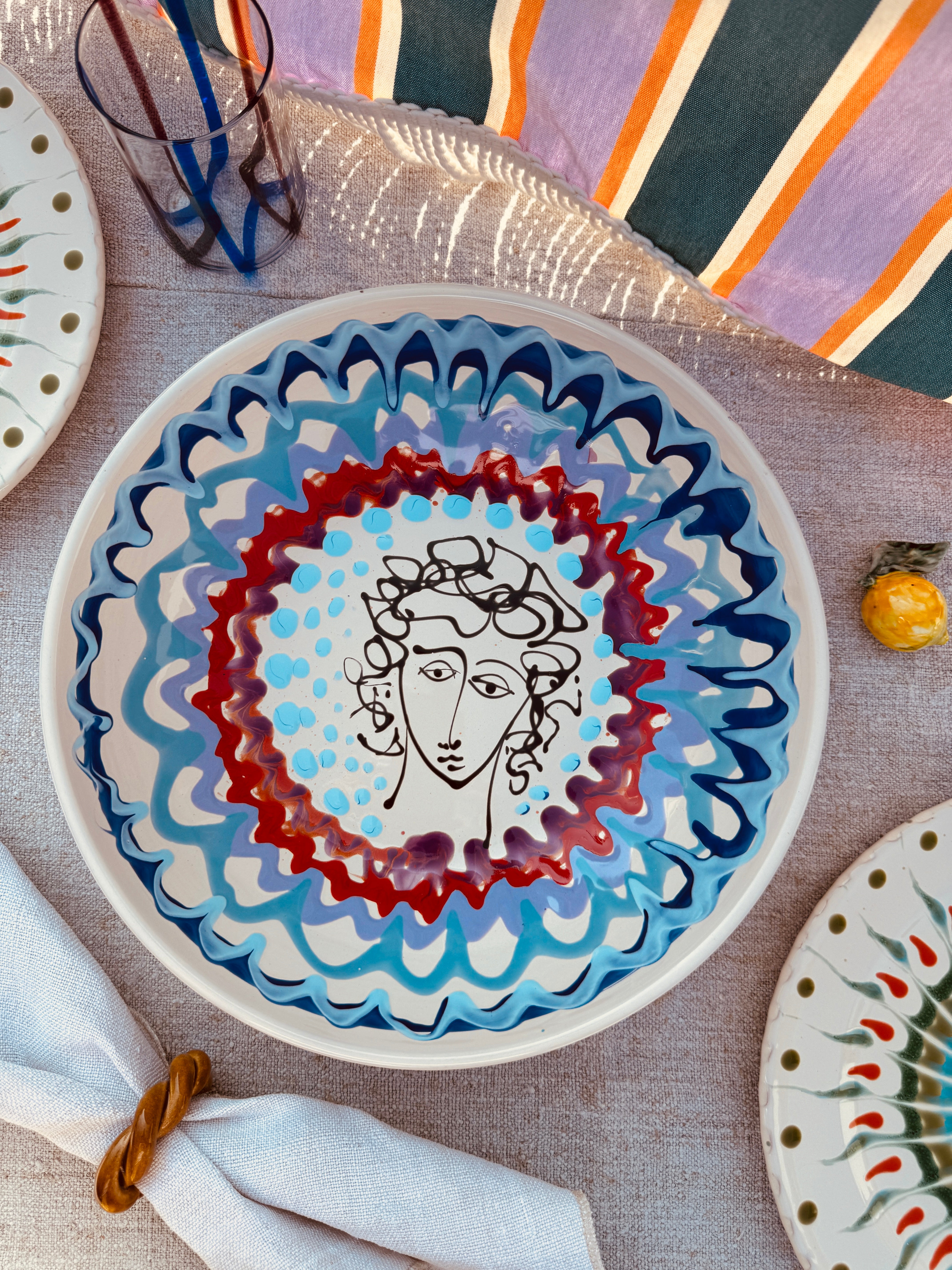 Salatschale Psychodelic & Viso - 30cm “Unikat Einzelstück - nur 1 x erhältlich"