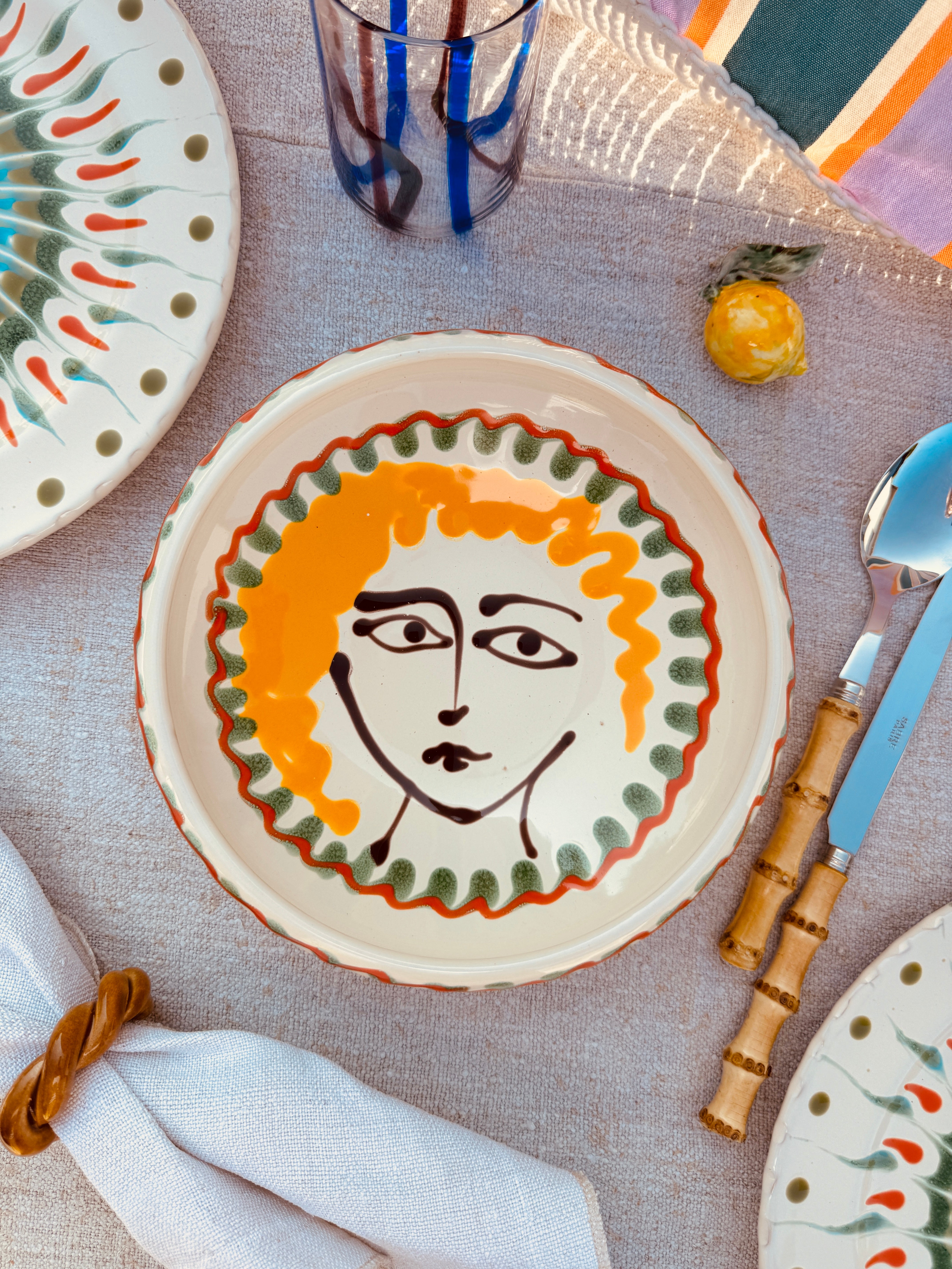 Psychodelic & Viso Bowl  - 21cm "Bordo Tornito - in Love with Naples"