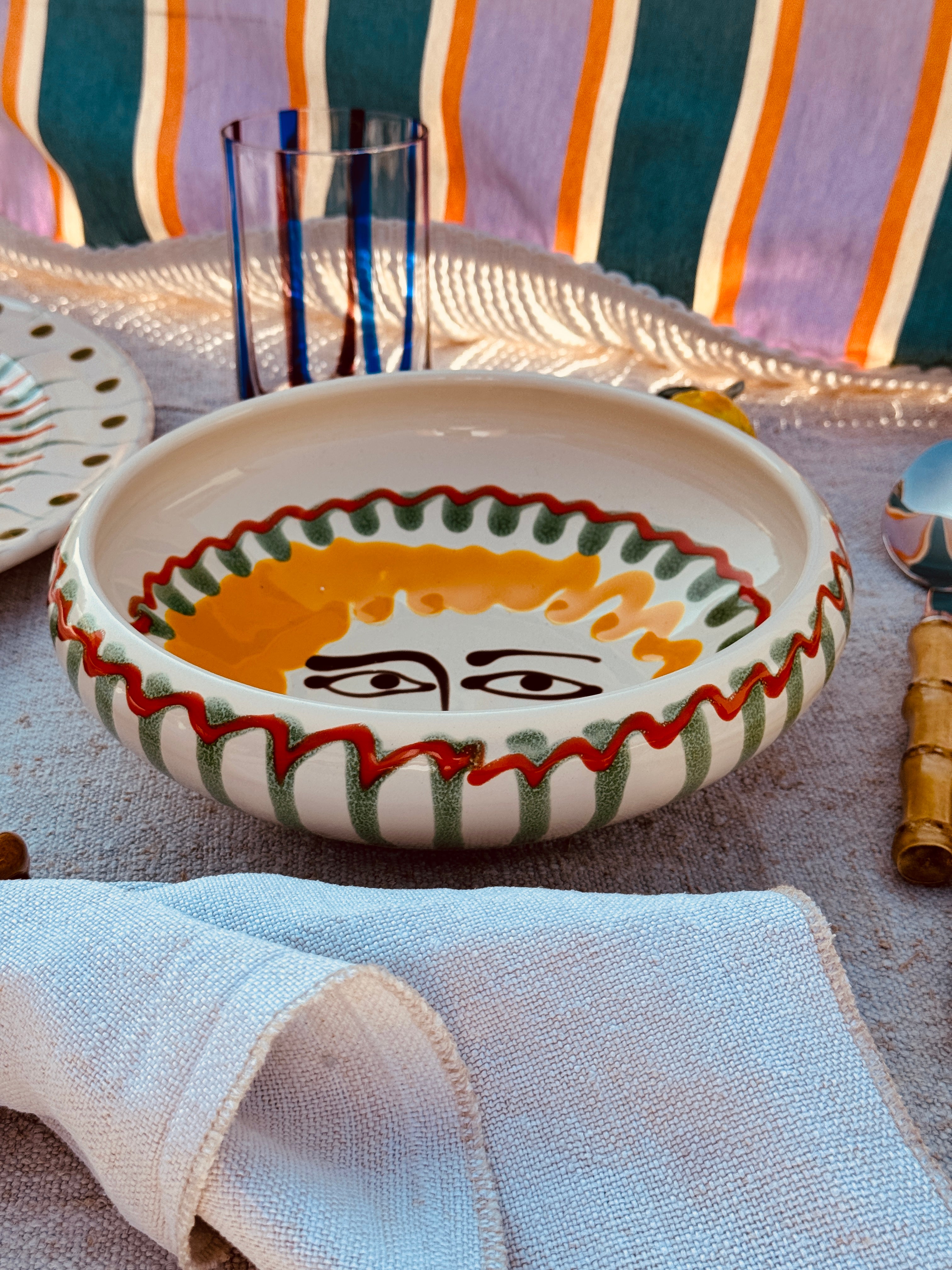 Psychodelic & Viso Bowl  - 21cm "Bordo Tornito - in Love with Naples"