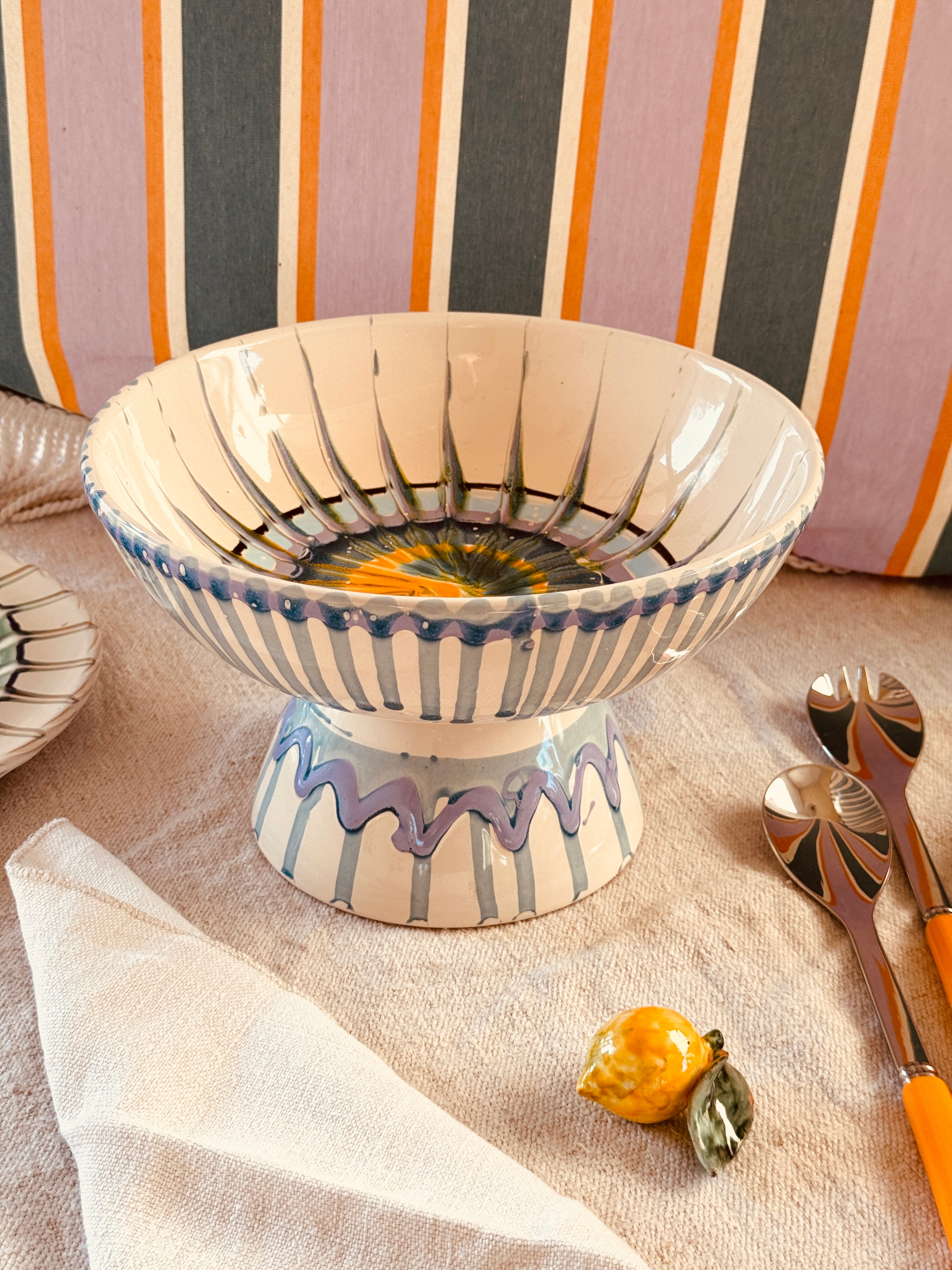 hohe Schale mit Fuß - 26cm "Unique Piece"