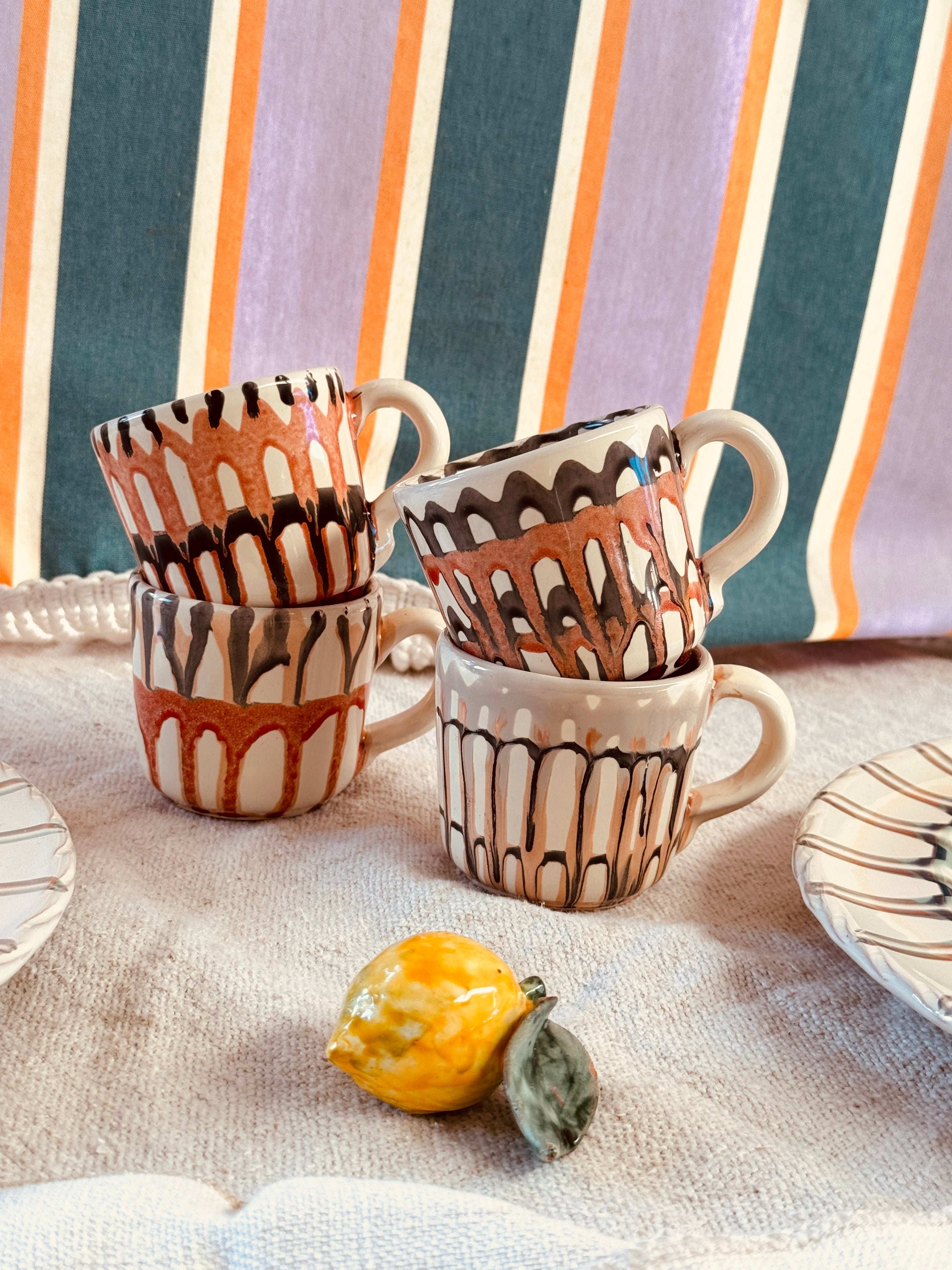 4er Set "Mix&Match" Espresso Becher mit Henkel