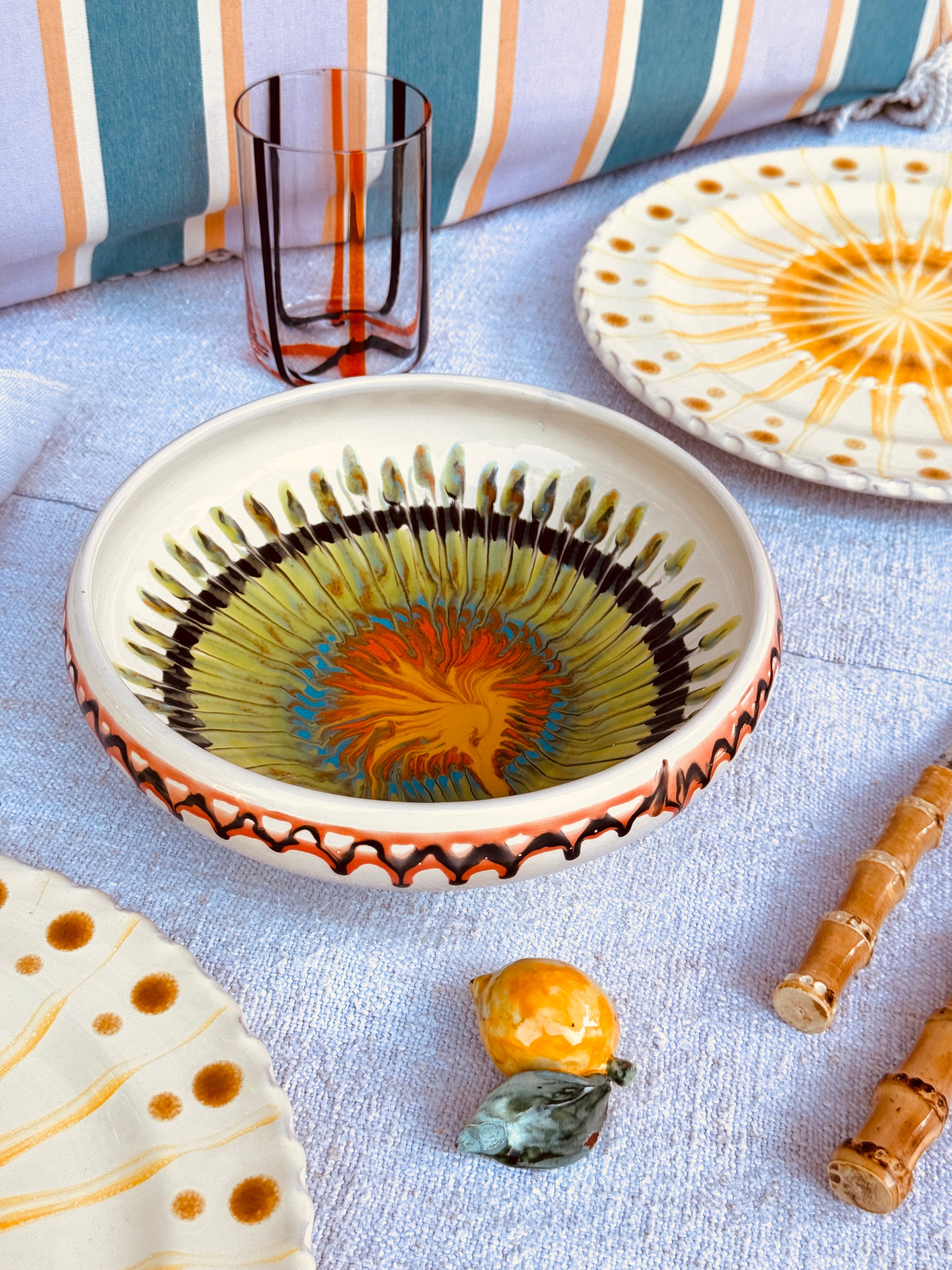 UNIQUE PIECE Psychodelic Bowl – 21 cm “Bordo Tornito”