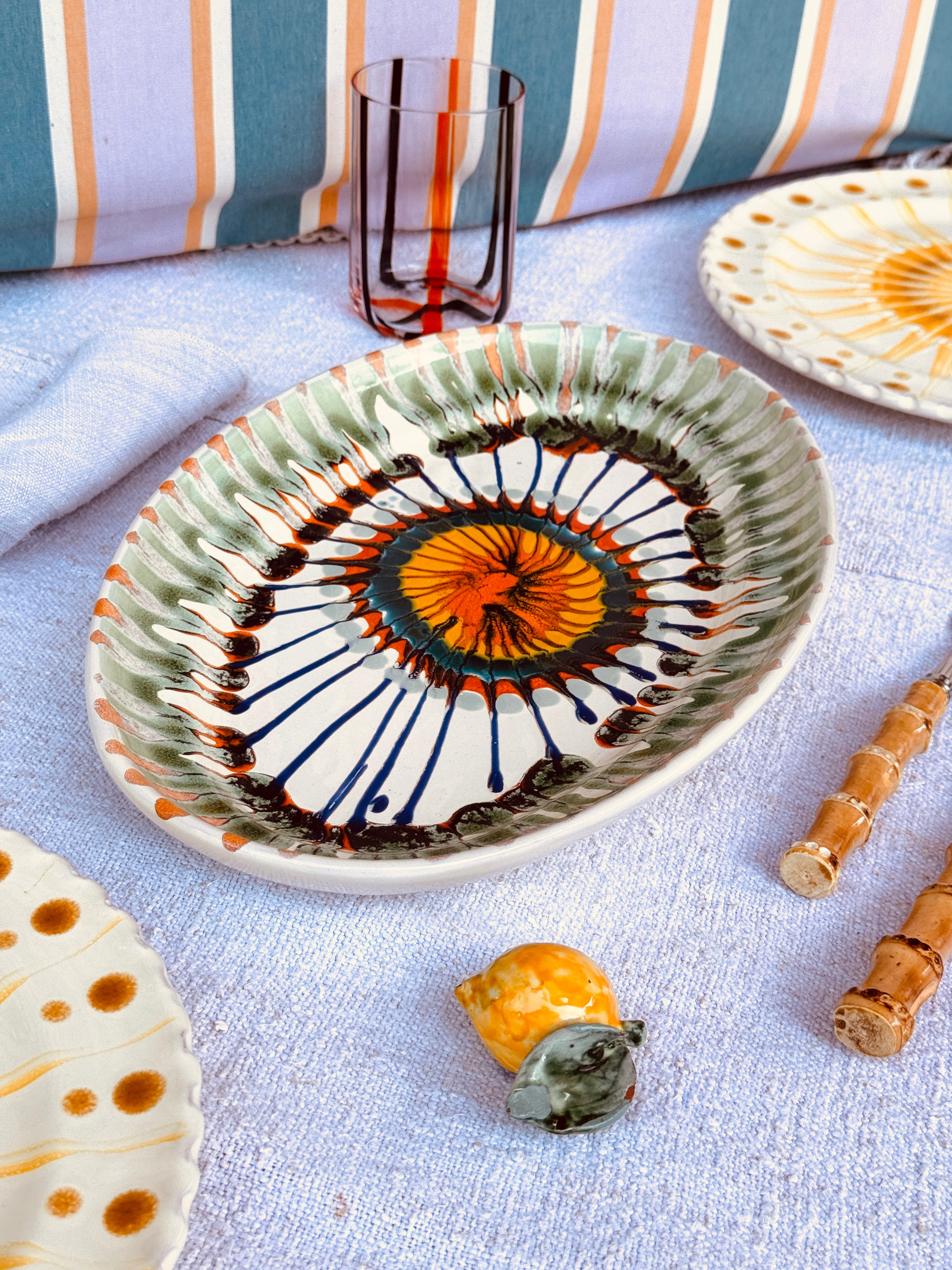 ! Unique Piece ! Oval Plate 35cm x 23cm - Only 1x available - handmade in Puglia