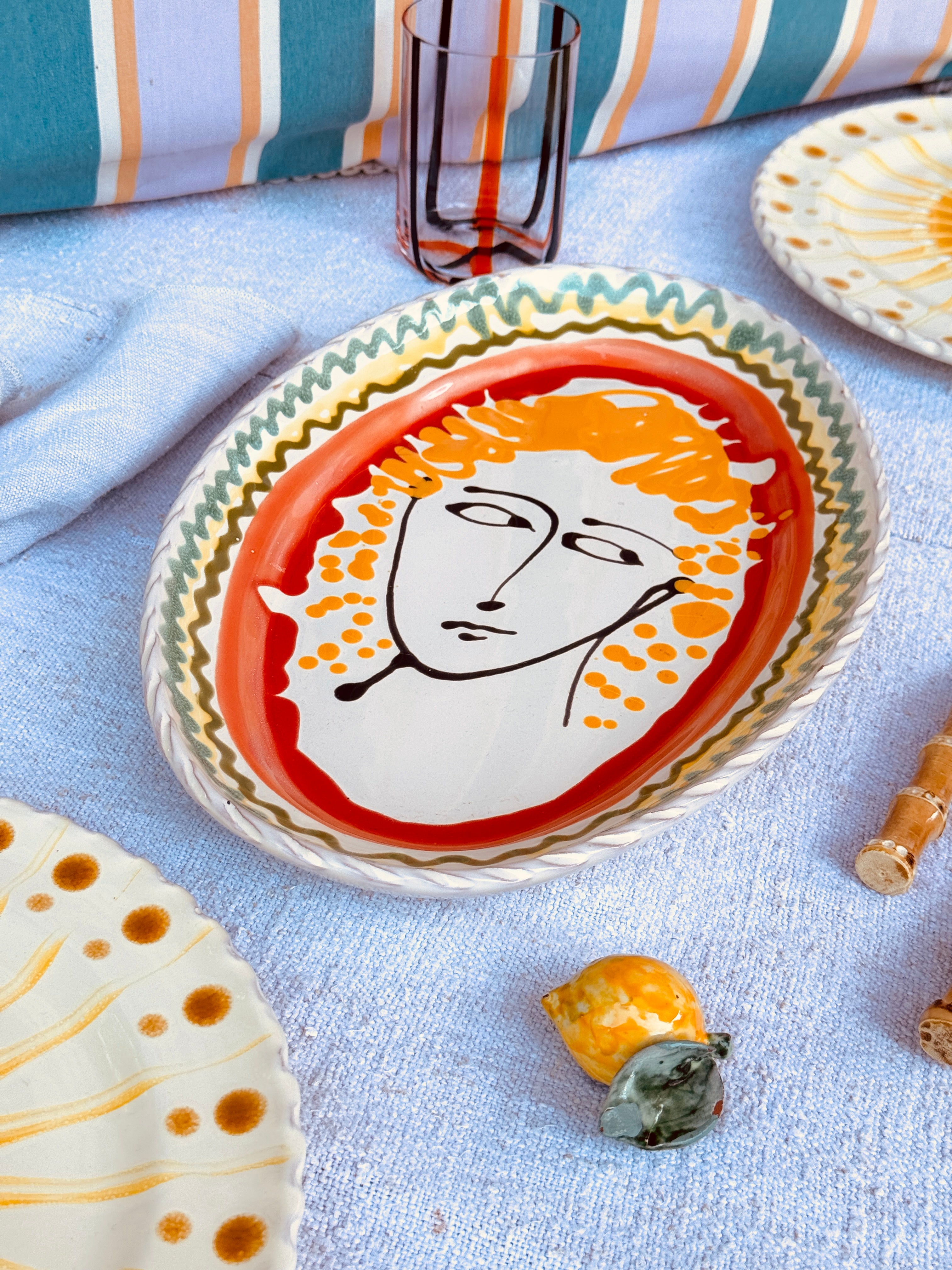 ! Unique Piece ! Oval Plate 35cm x 23cm - Only 1x available - handmade in Puglia