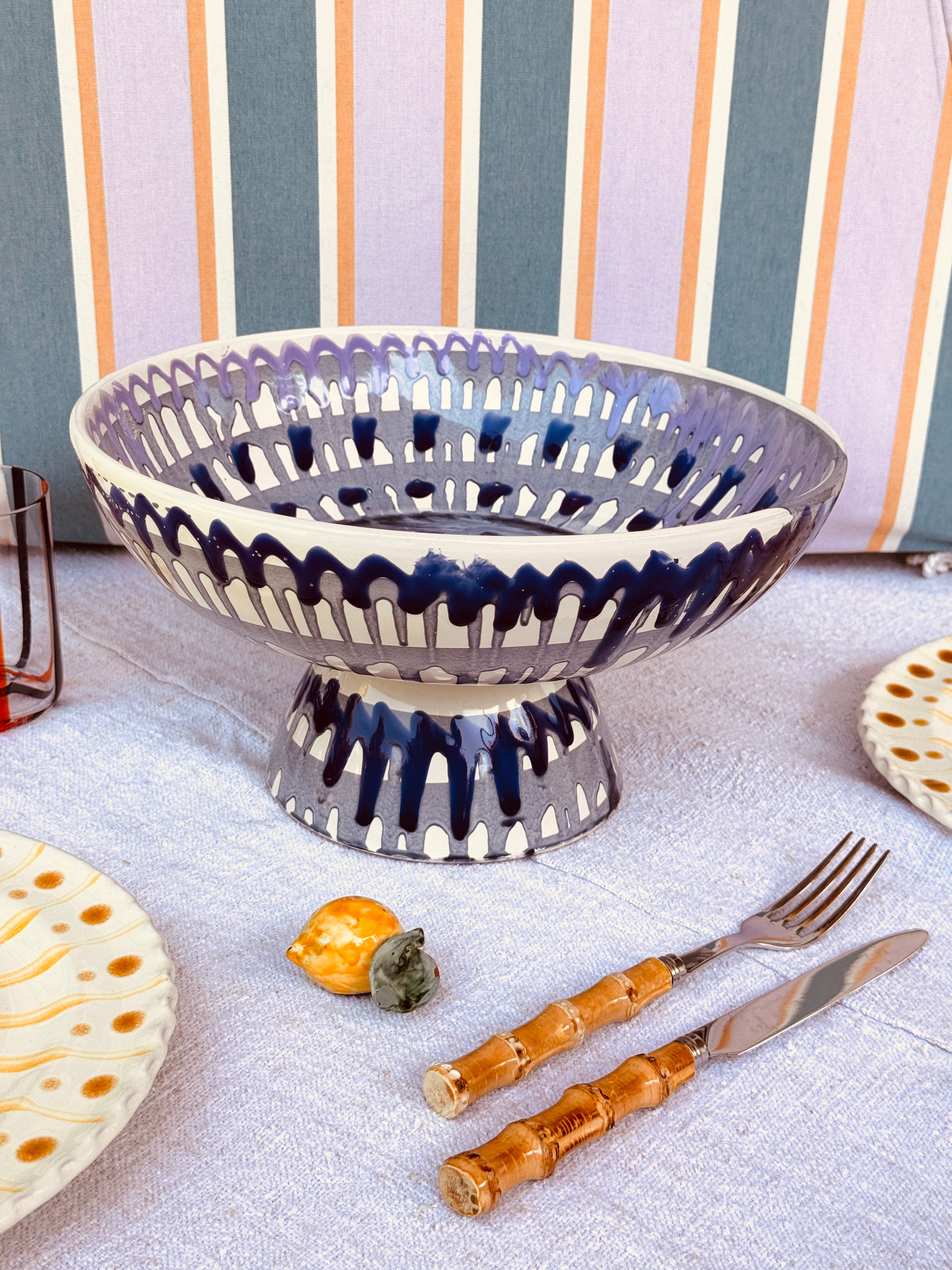 Handmade Italian Ceramic High Bowl 30 cm | Studio Riviera