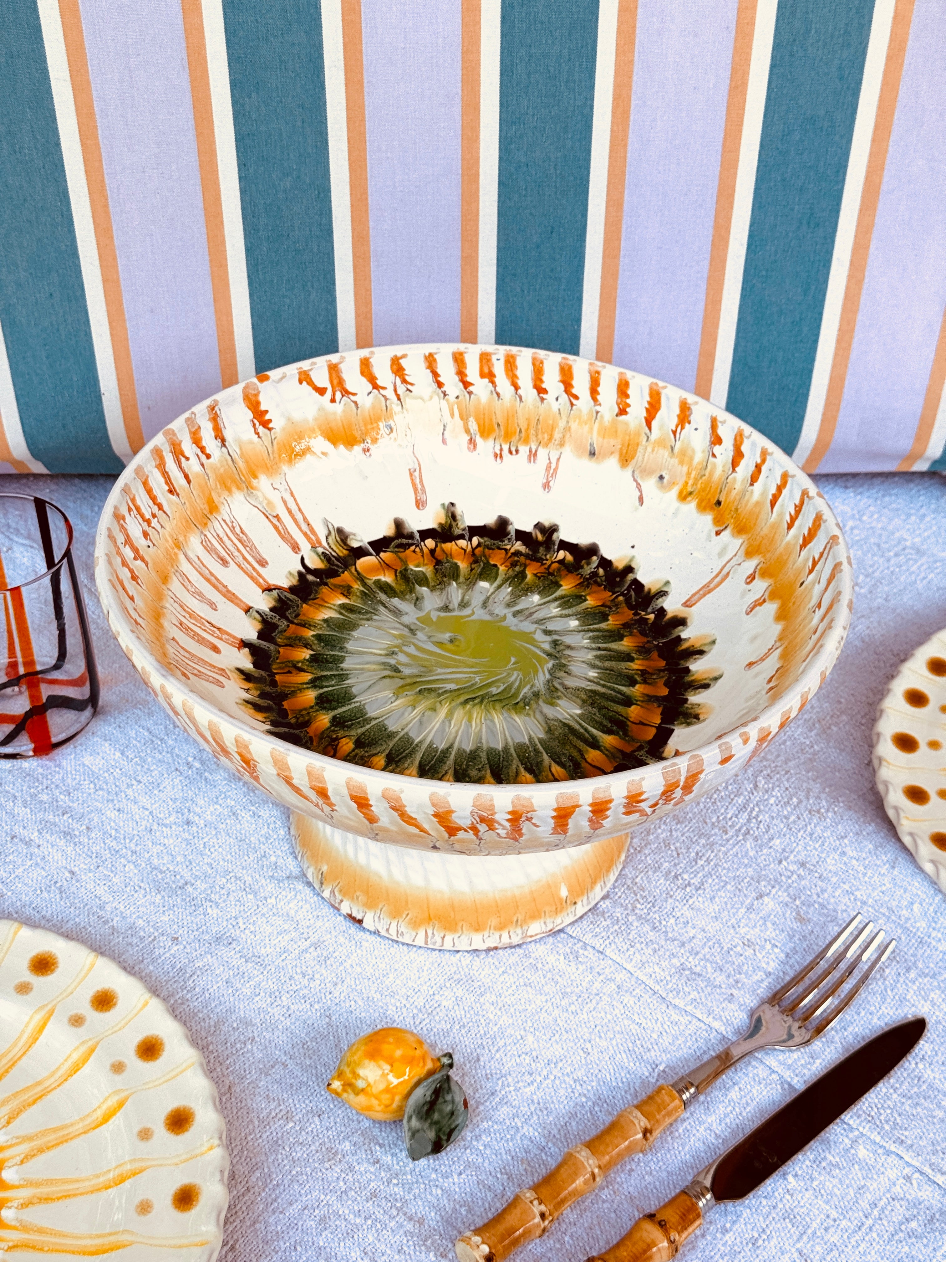 Handmade Italian Ceramic High Bowl 30 cm | Studio Riviera