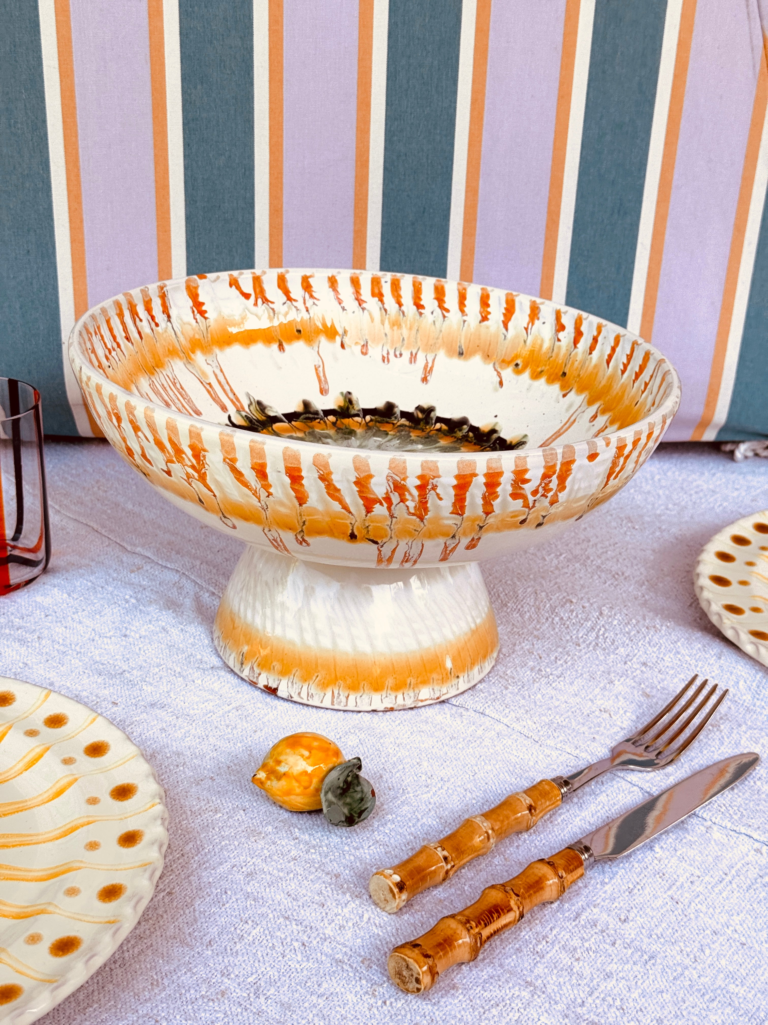 Handmade Italian Ceramic High Bowl 30 cm | Studio Riviera
