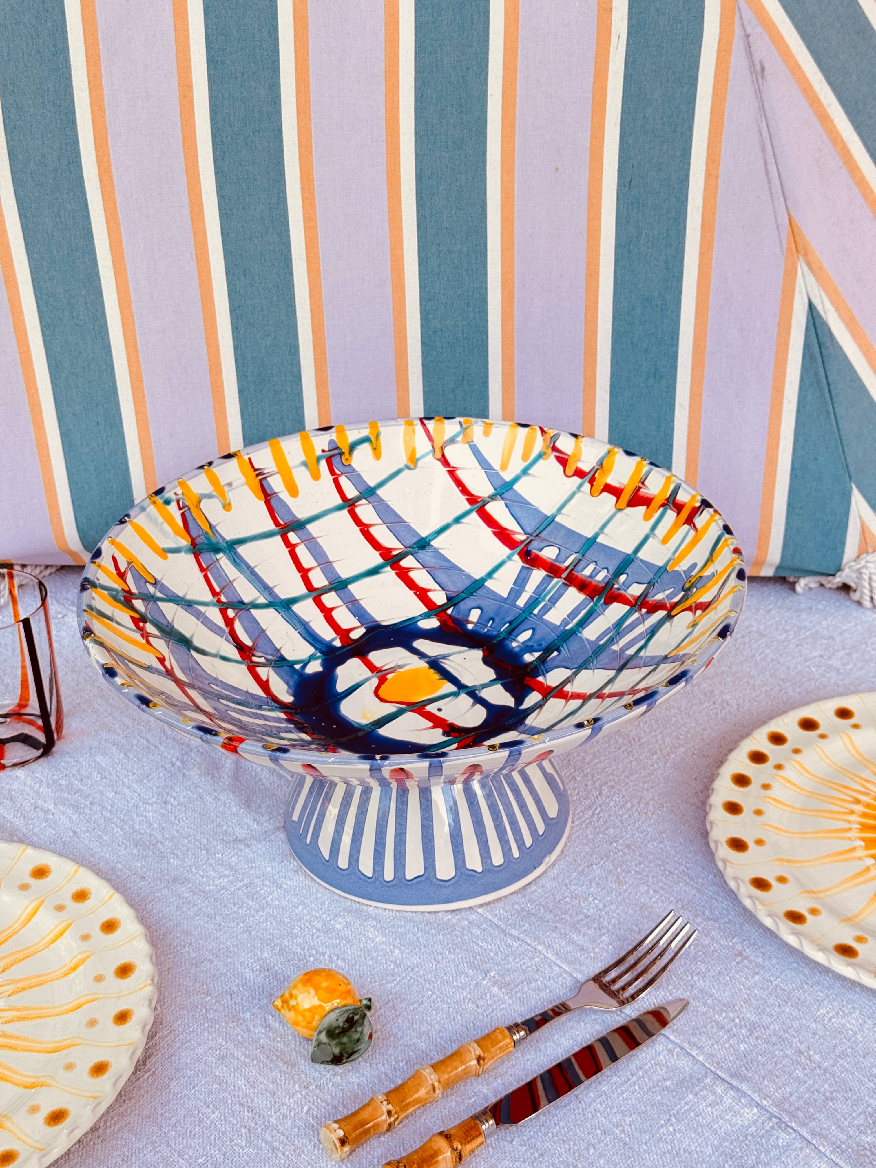 Unique Art Object – "Konic" Psychodelic High Bowl, 35 cm