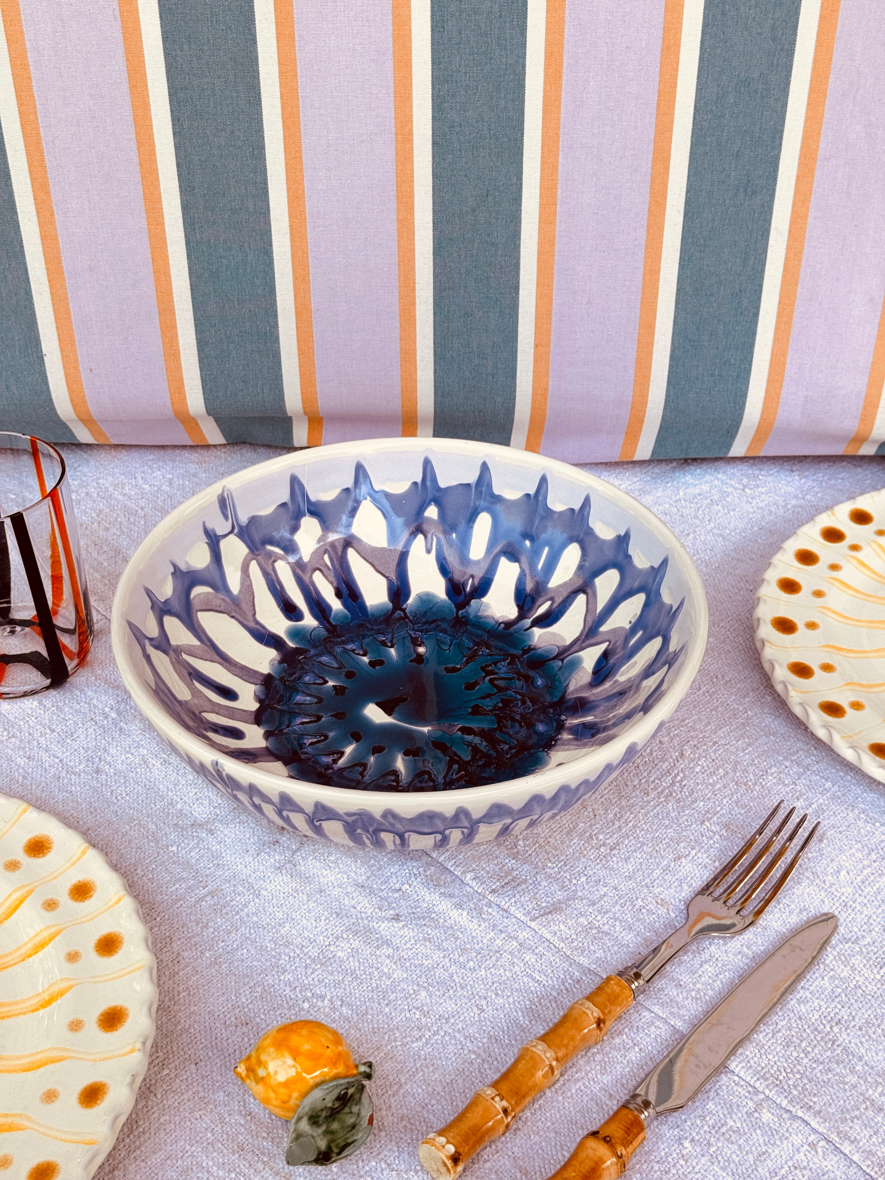 Handmade Italian Salad Bowl 26 cm | Ceramic Serving Bowl (Unique Piece)