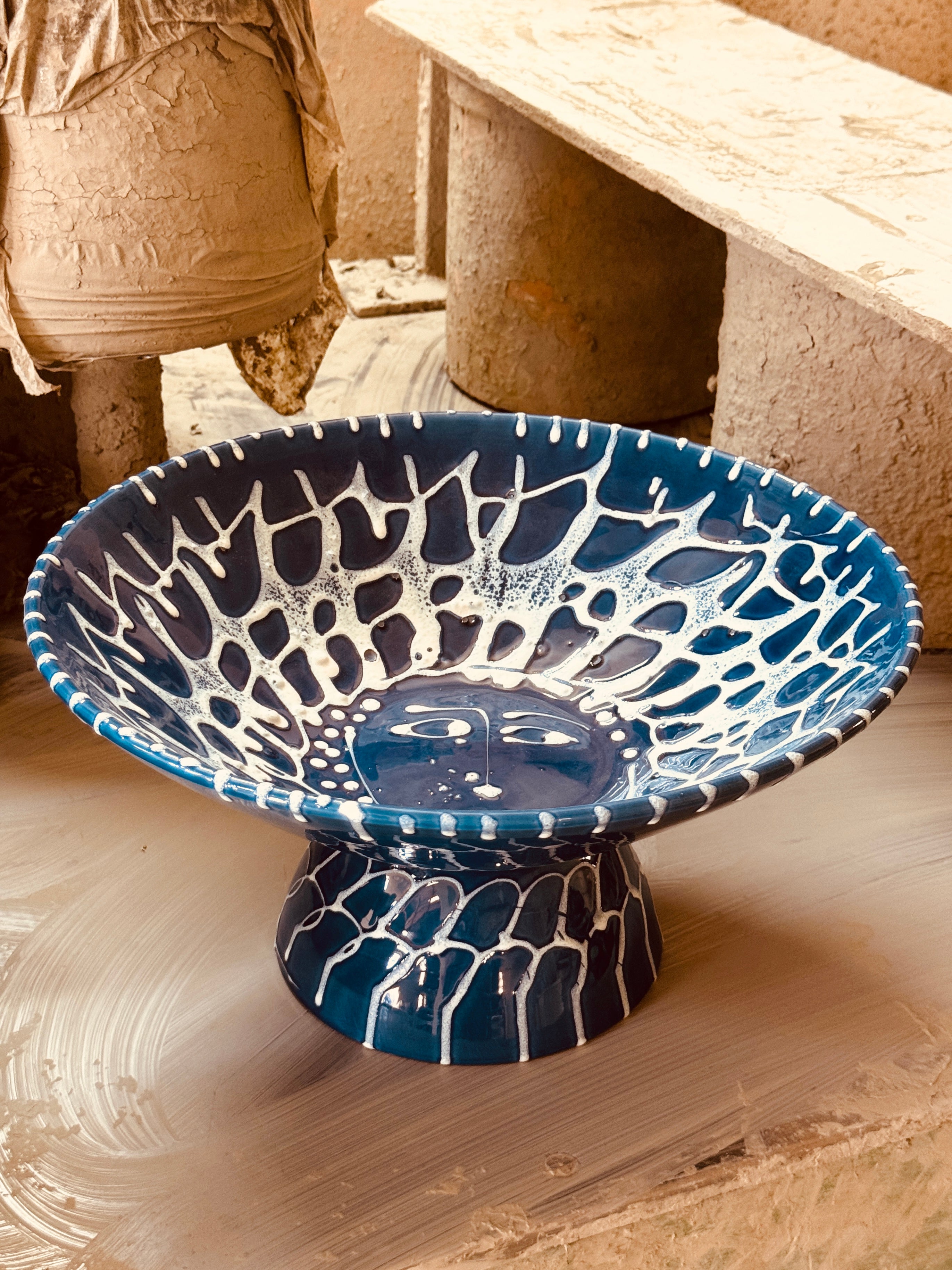 Unique Art Object – "Konic" Psychodelic Viso High Bowl, 35 cm