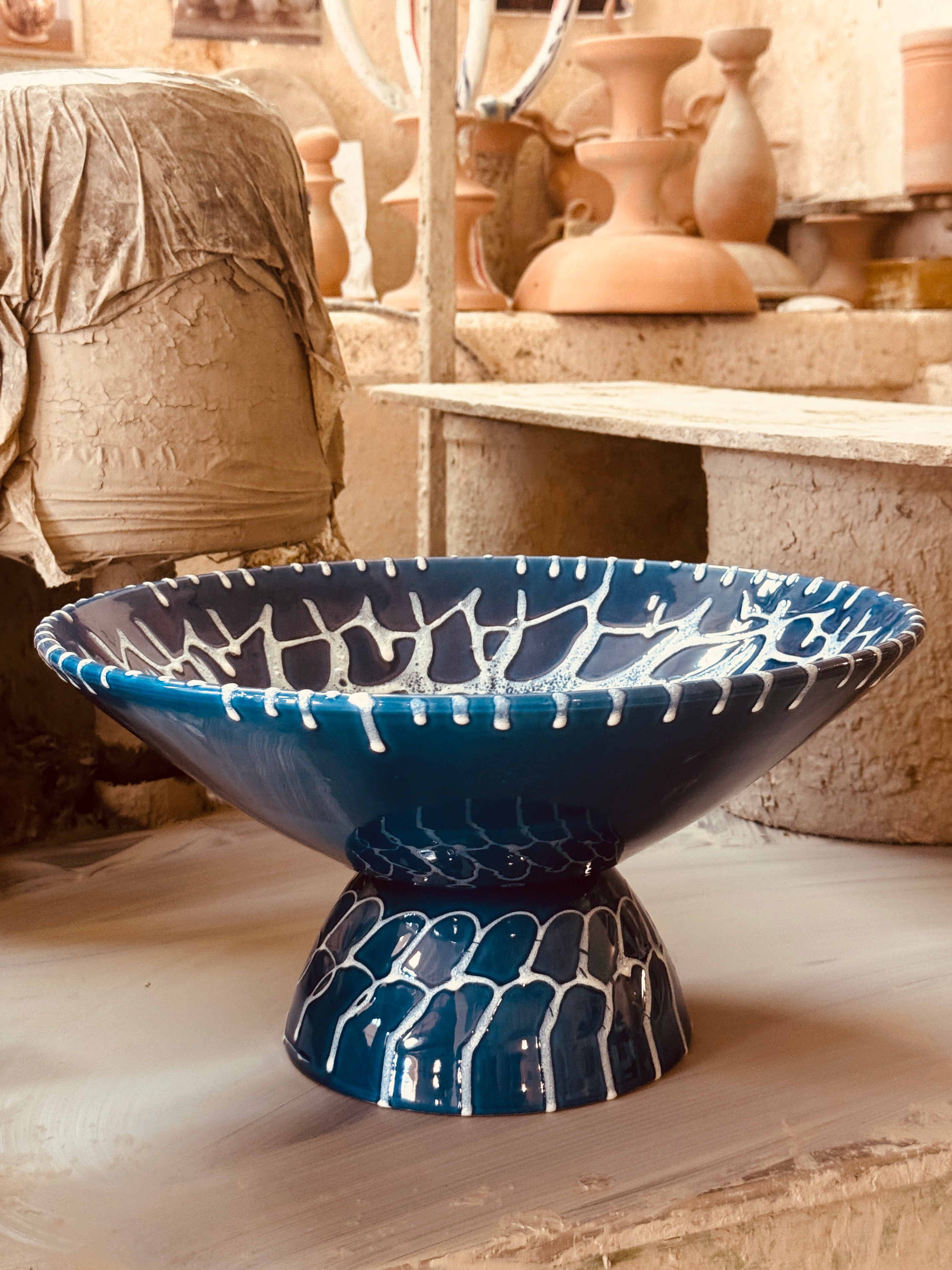 Unique Art Object – "Konic" Psychodelic Viso High Bowl, 35 cm