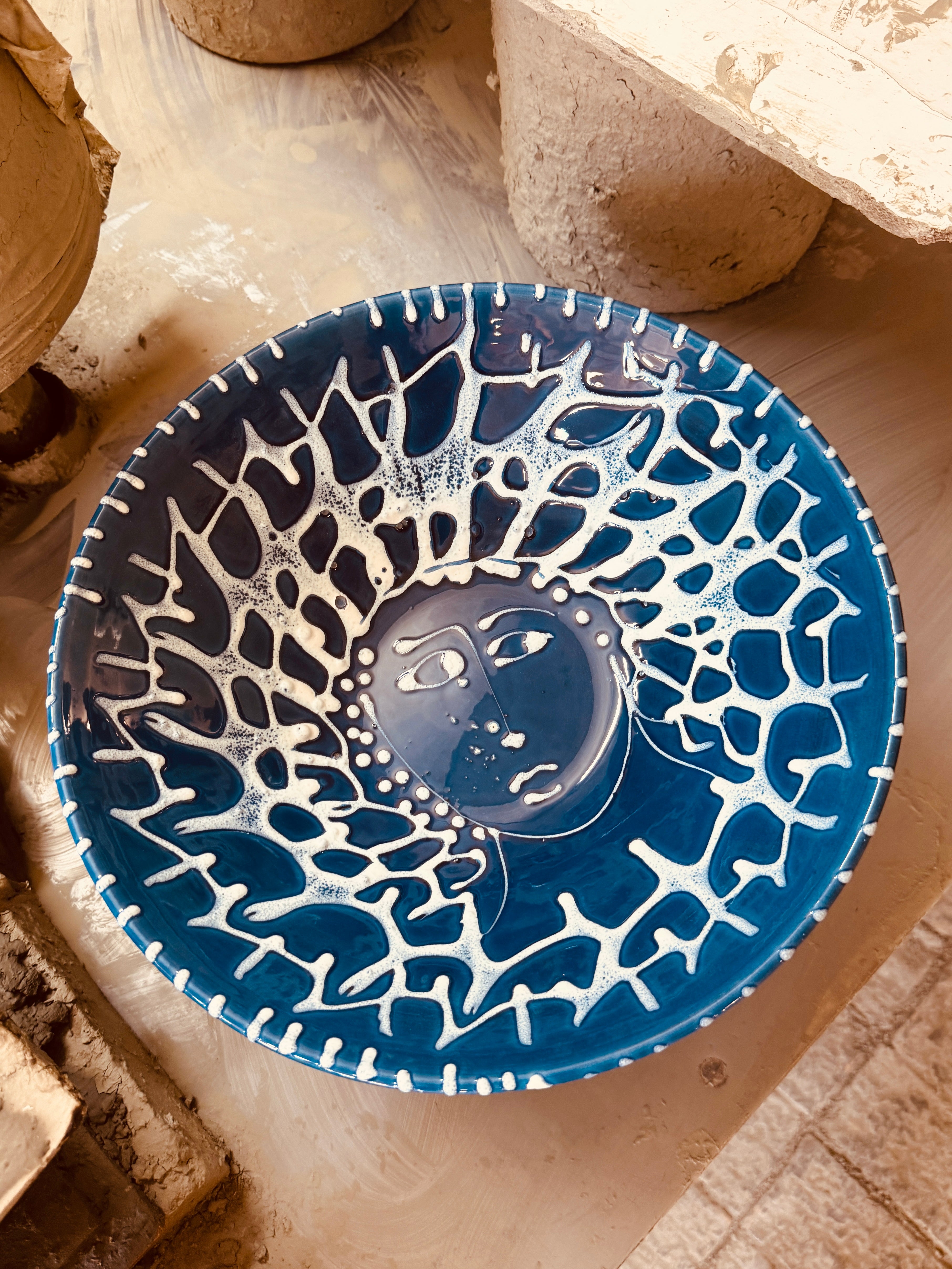 Unique Art Object – "Konic" Psychodelic Viso High Bowl, 35 cm
