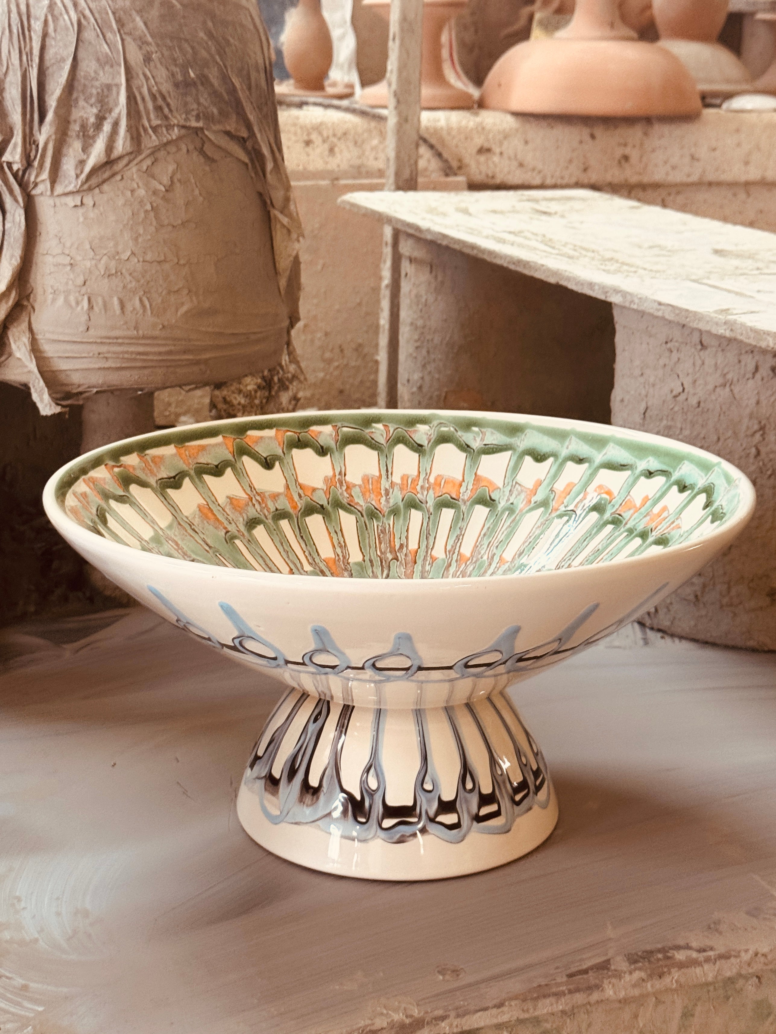Unique Art Object – "Konic" Psychodelic Viso High Bowl, 35 cm